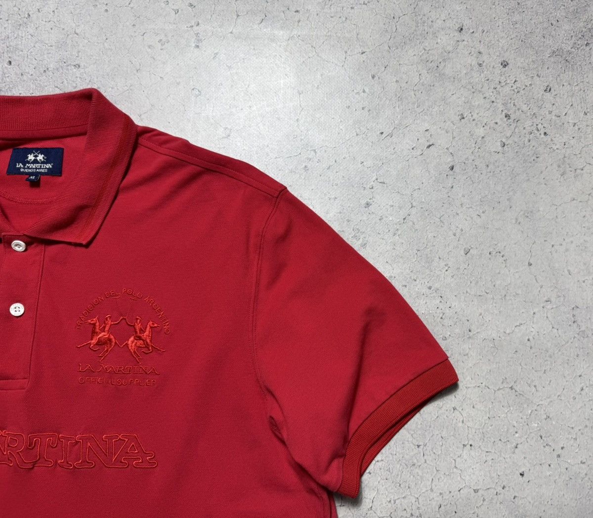 La Martina La Martina #3 Big Logo Polo Shirt Luxury Red Size XL Size US XL / EU 56 / 4 - 2 Thumbnail