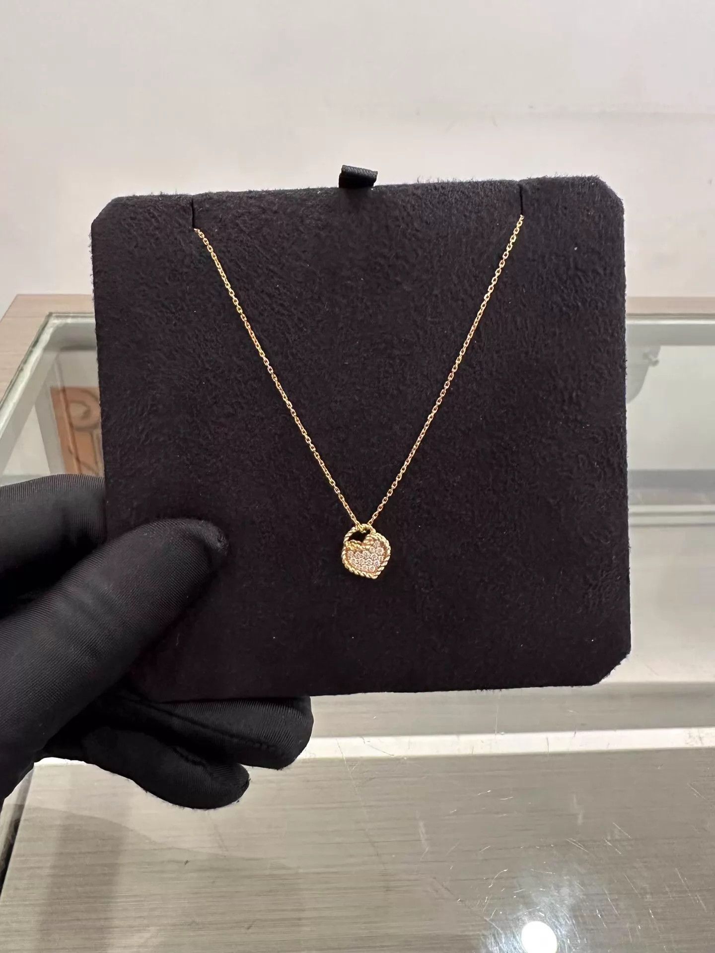 Cartier Cartier Heart Pave Diamond Rose Gold 44cm Necklace Size ONE SIZE - 2 Thumbnail