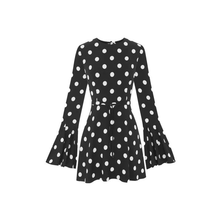 Saint Laurent Paris Saint Laurent Polka Dot Long Sleeve Dress Size US 40 / EU 56 - 1 Thumbnail