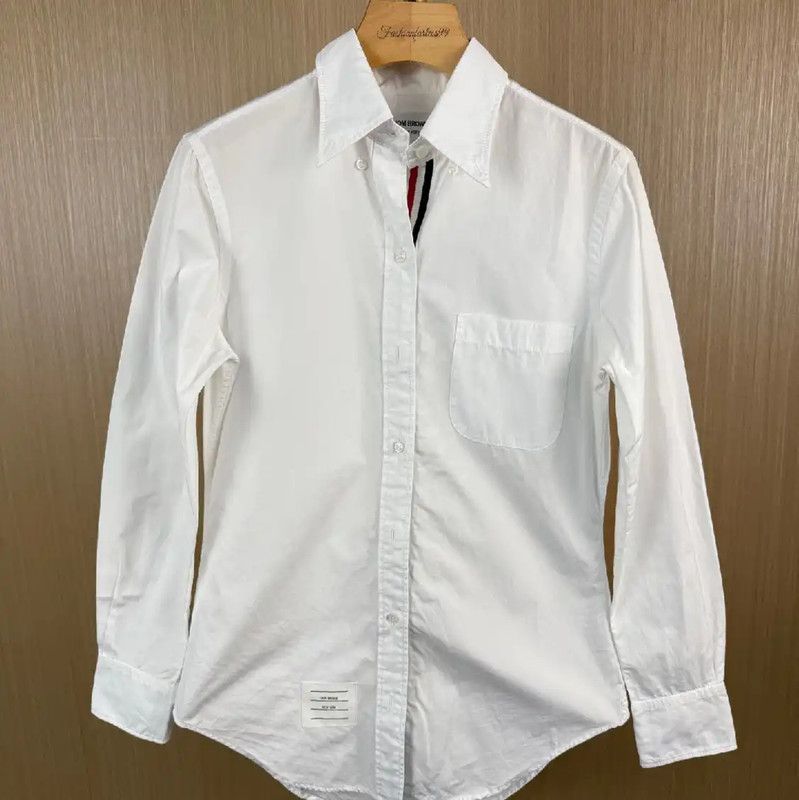 Thom Browne Thom Browne White Cotton Women's Shirt 0089 Size L / US 10 / IT 46 - 1 Thumbnail