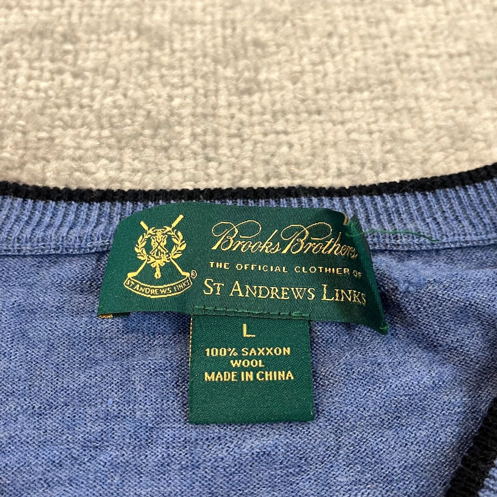 Brooks Brothers BROOKS BROTHERS Sweater Mens Large Blue ST. Andrews Golf Argyle Saxxon Wool Pullover Size US L / EU 52-54 / 3 - 2 Thumbnail