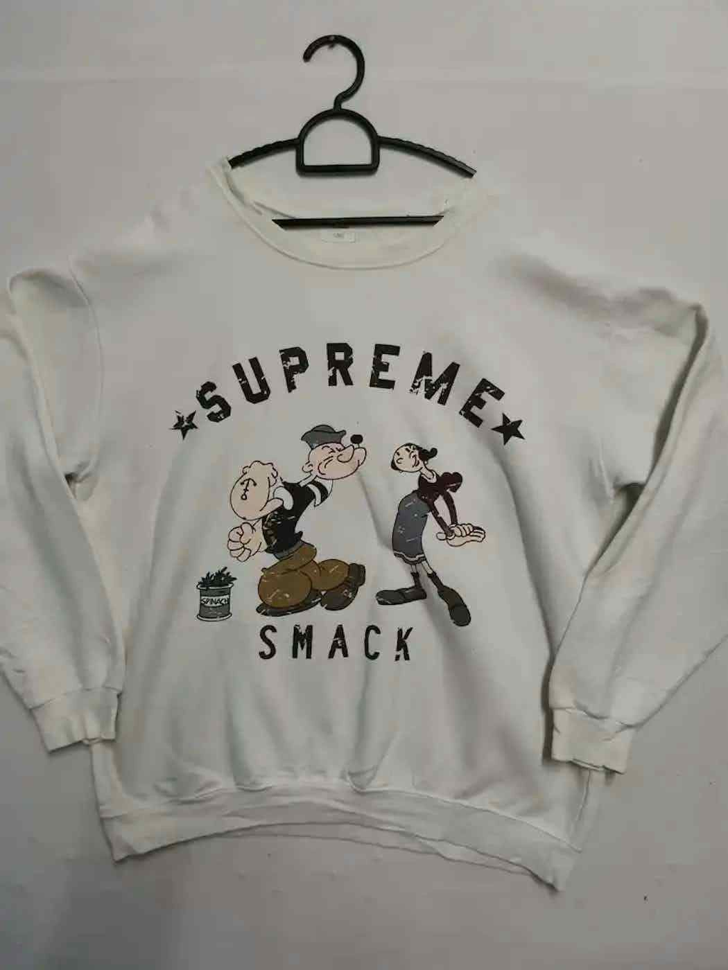 Vintage Vintage Supreme Popeye Smack Sweatshirt Size US XL / EU 56 / 4 - 1 Thumbnail