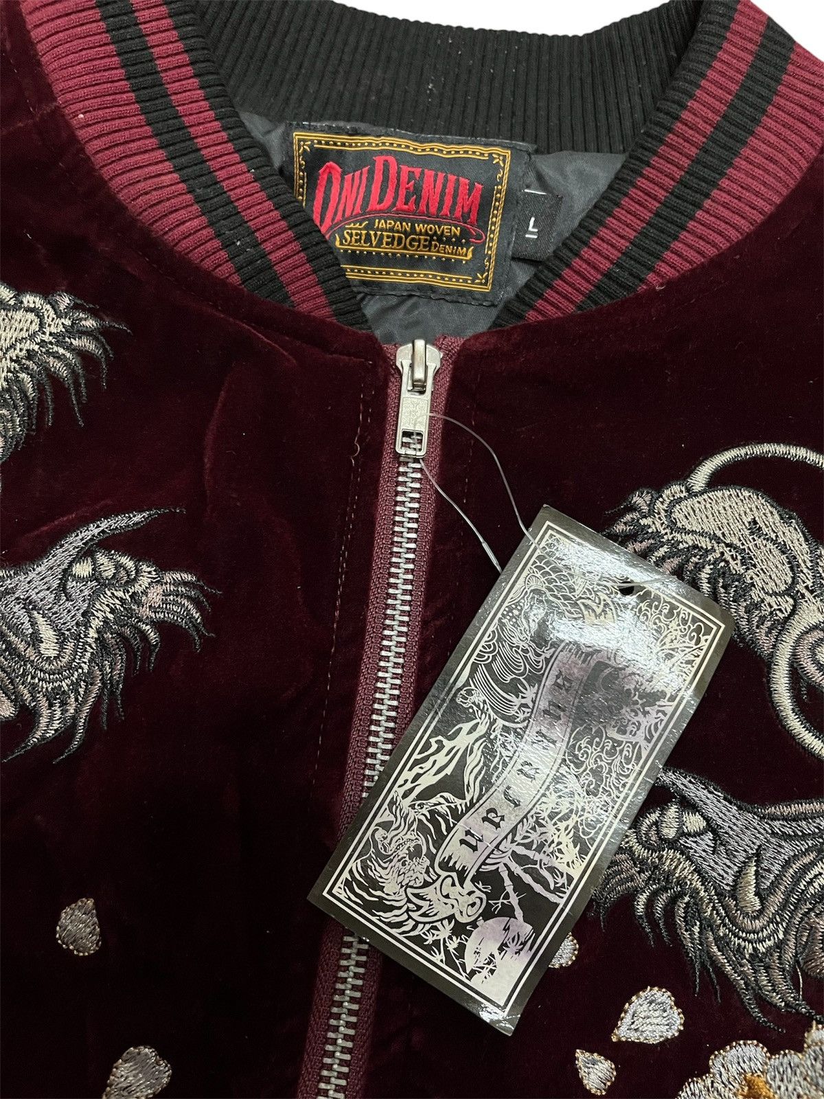 Japanese Brand ONI DENIM DRAGON & SAKURA SUKAJAN JACKET Size US L / EU 52-54 / 3 - 3 Thumbnail