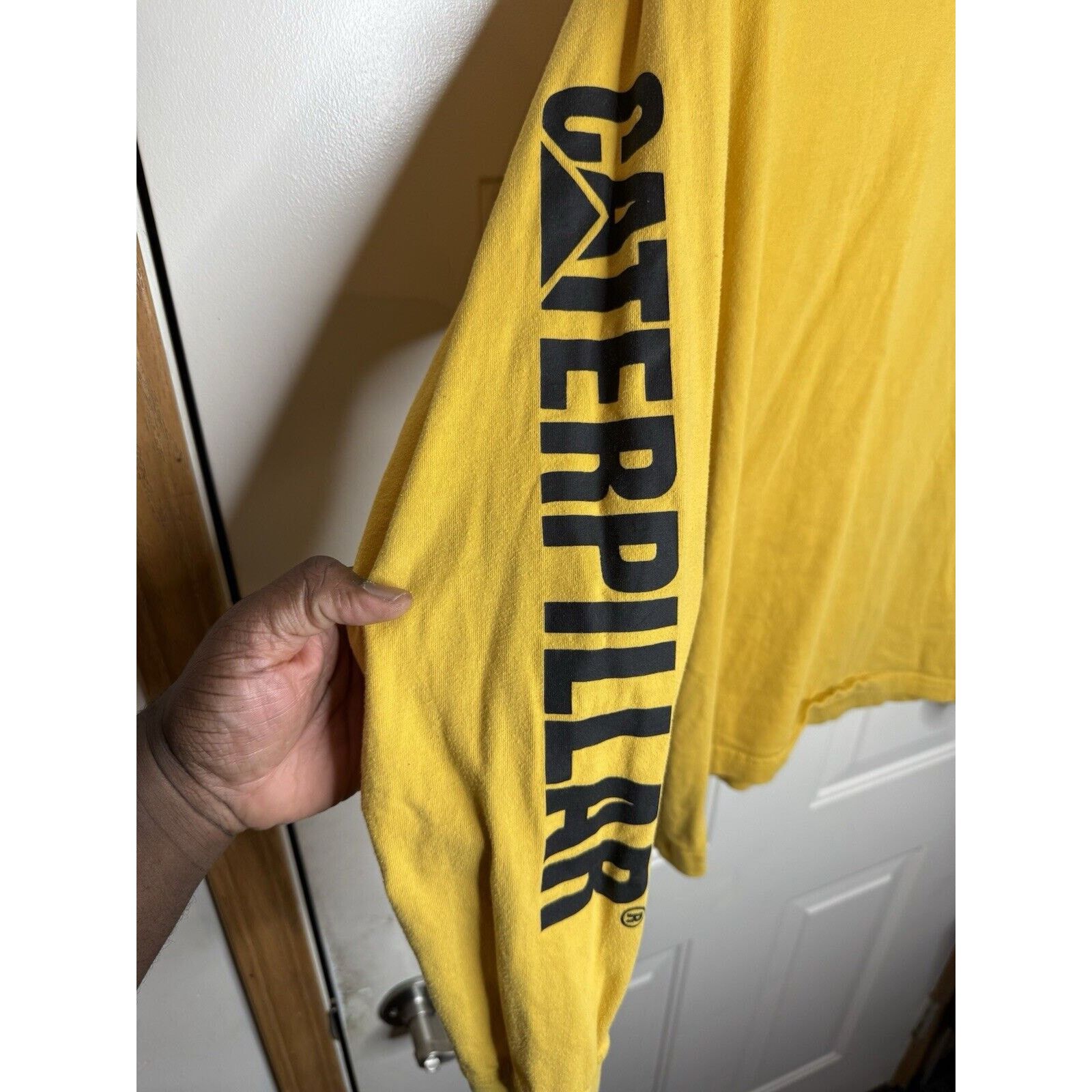 & Other Stories CAT Workwear Shirt Mens Large Yellow Crew Neck Long Sleeve Size US L / EU 52-54 / 3 - 3 Thumbnail