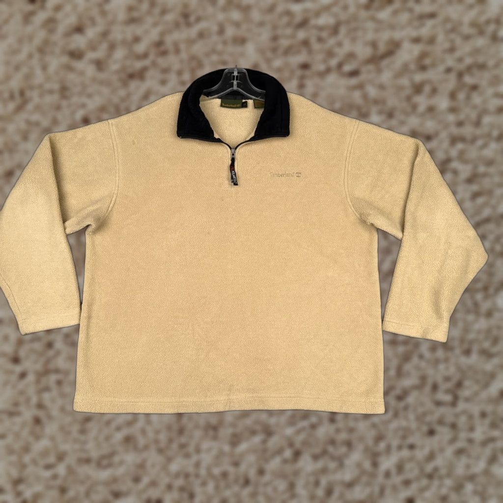 Timberland Timberland Sweater Adult Large Beige 1/4 Zip 100% Polyester Fleece Chore Size US L / EU 52-54 / 3 - 1 Thumbnail