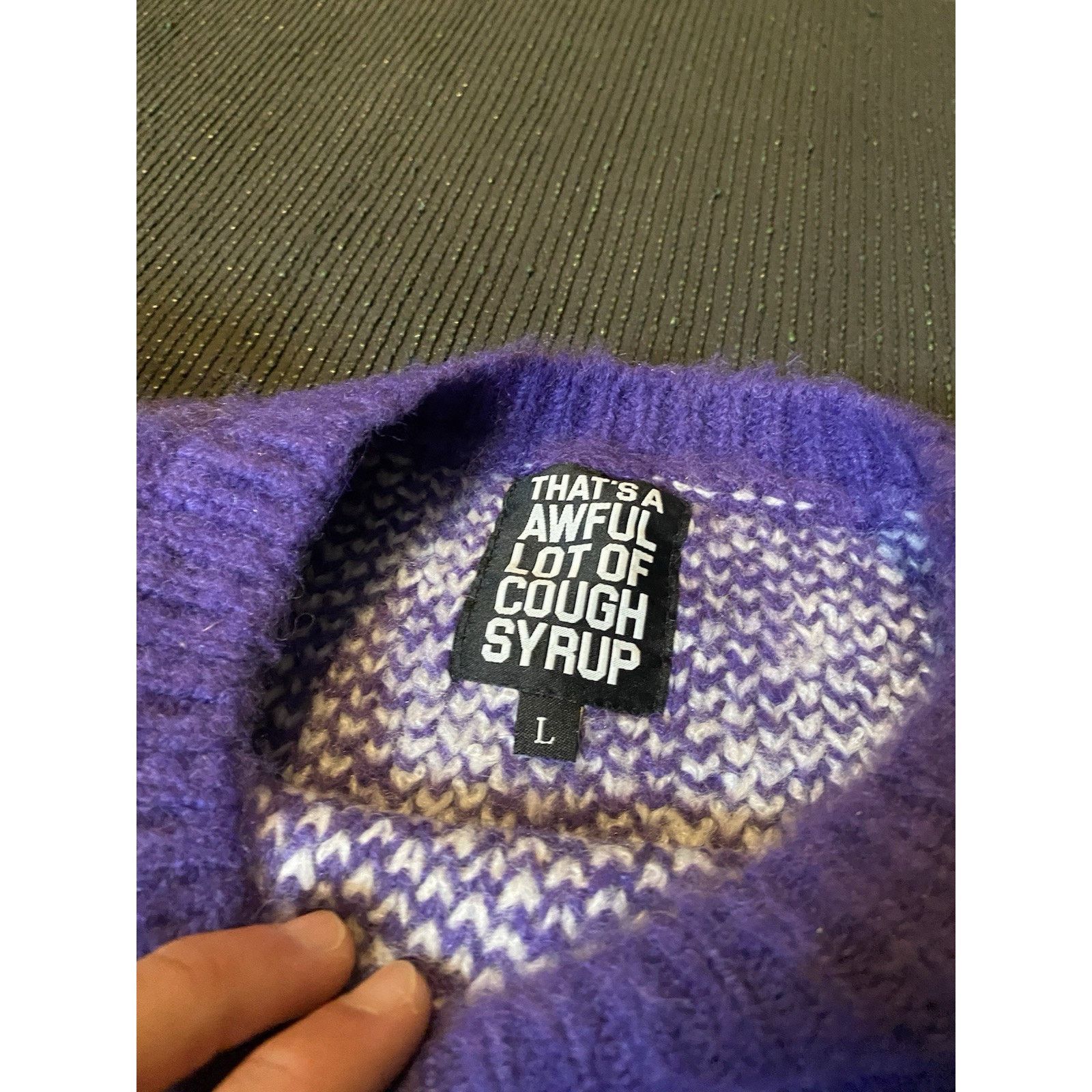 Awful Lot of Cough Syrup Size L - Cough Syrup Mohair Sweater ' Purple ' | NEW! Size US L / EU 52-54 / 3 - 3 Thumbnail