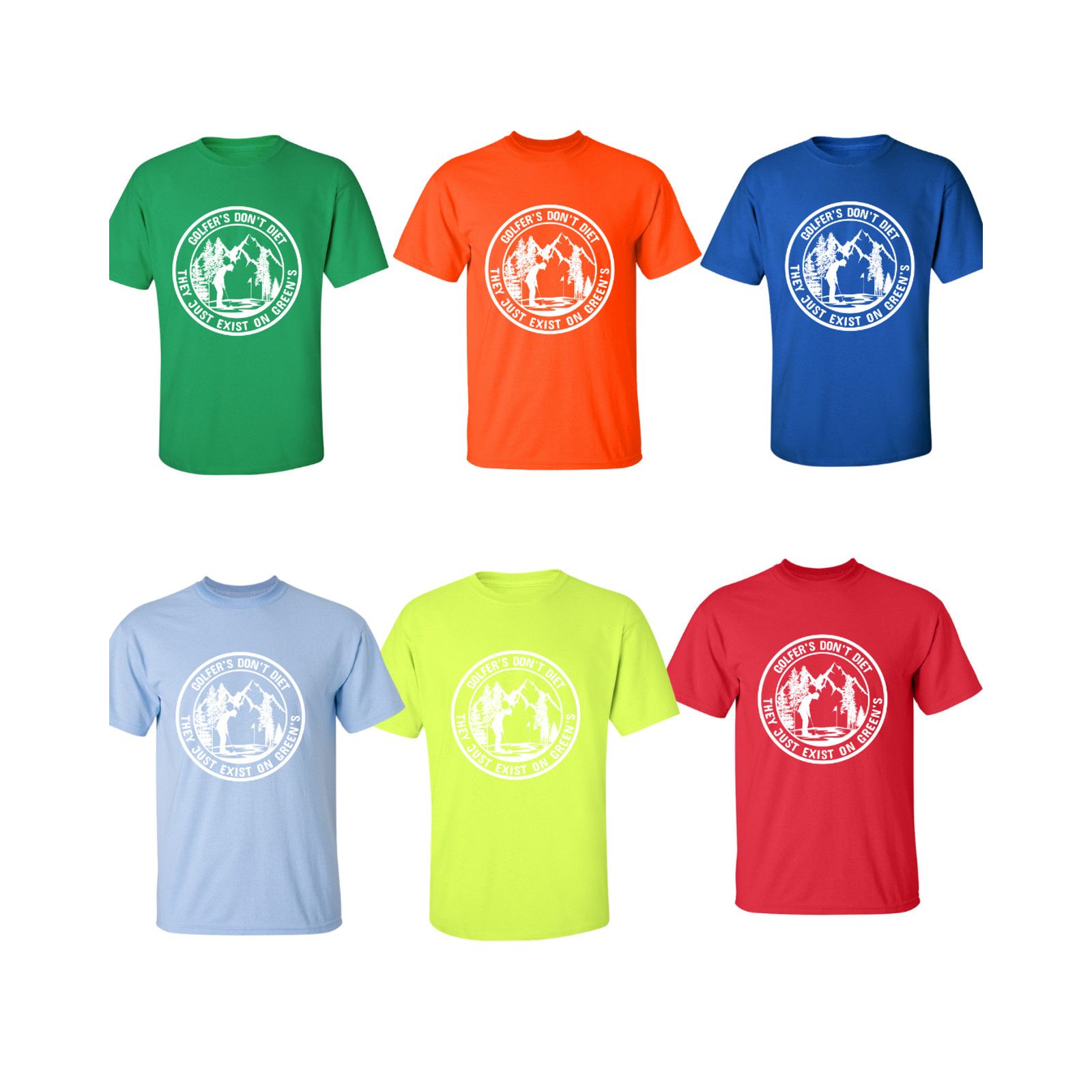 Gildan Golfers Don't Diet On Greens Funny Man Putting T-Shirt Size US L / EU 52-54 / 3 - 4 Thumbnail