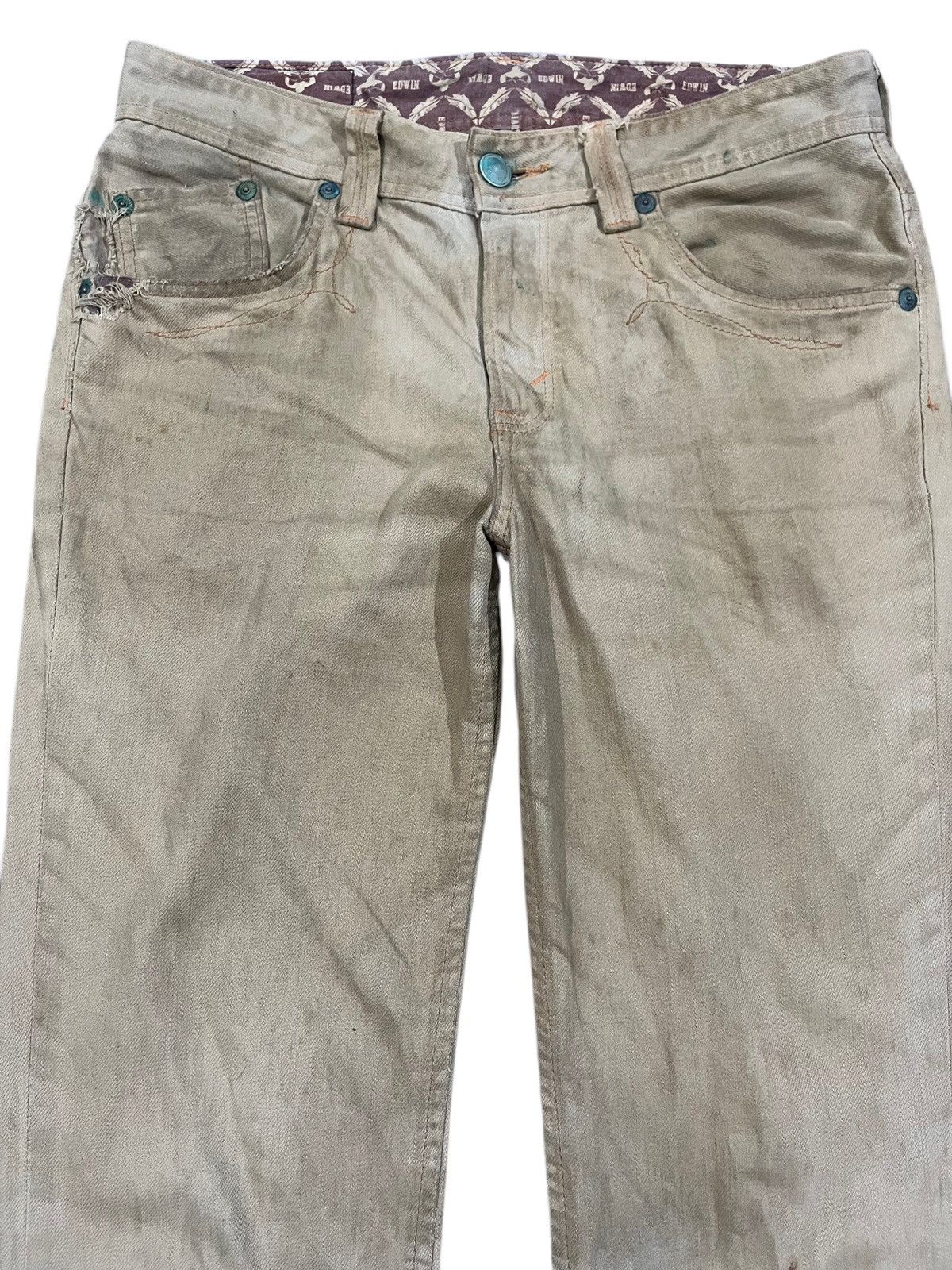 Edwin Vintage Edwin XV Flare Beige Tan Denim Size US 33 - 2 Thumbnail