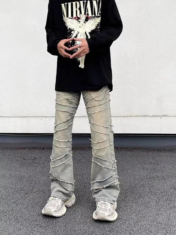 Japanese Brand Michiko x Aoi High street fringed raw edge ruined jeans Size US 32 / EU 48 - 8 Thumbnail