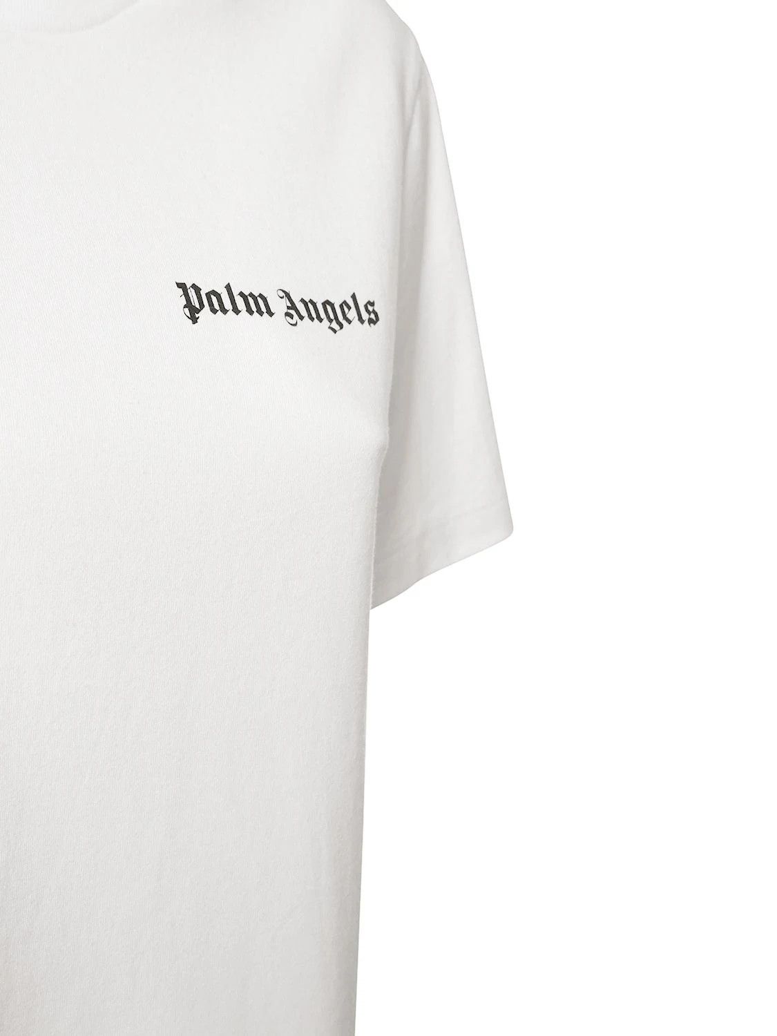 Palm Angels o1s22i1n0824 Round-Neck Short Sleeve T-Shirt in White Size M / US 6-8 / IT 42-44 - 4 Thumbnail