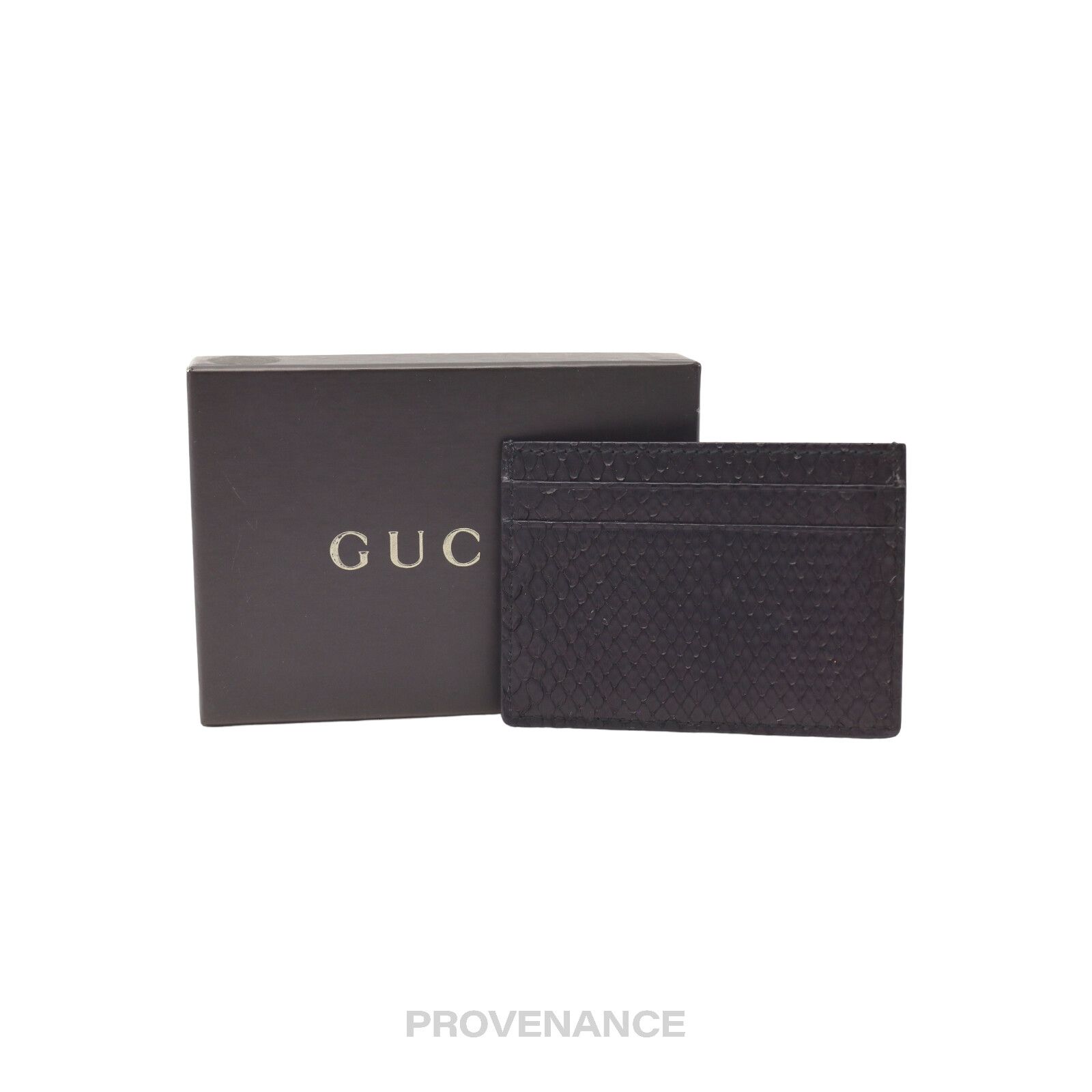 GUCCI Card Holder Canvas Leather Bifold Black Wallet Made in Italy  Authentic Guc