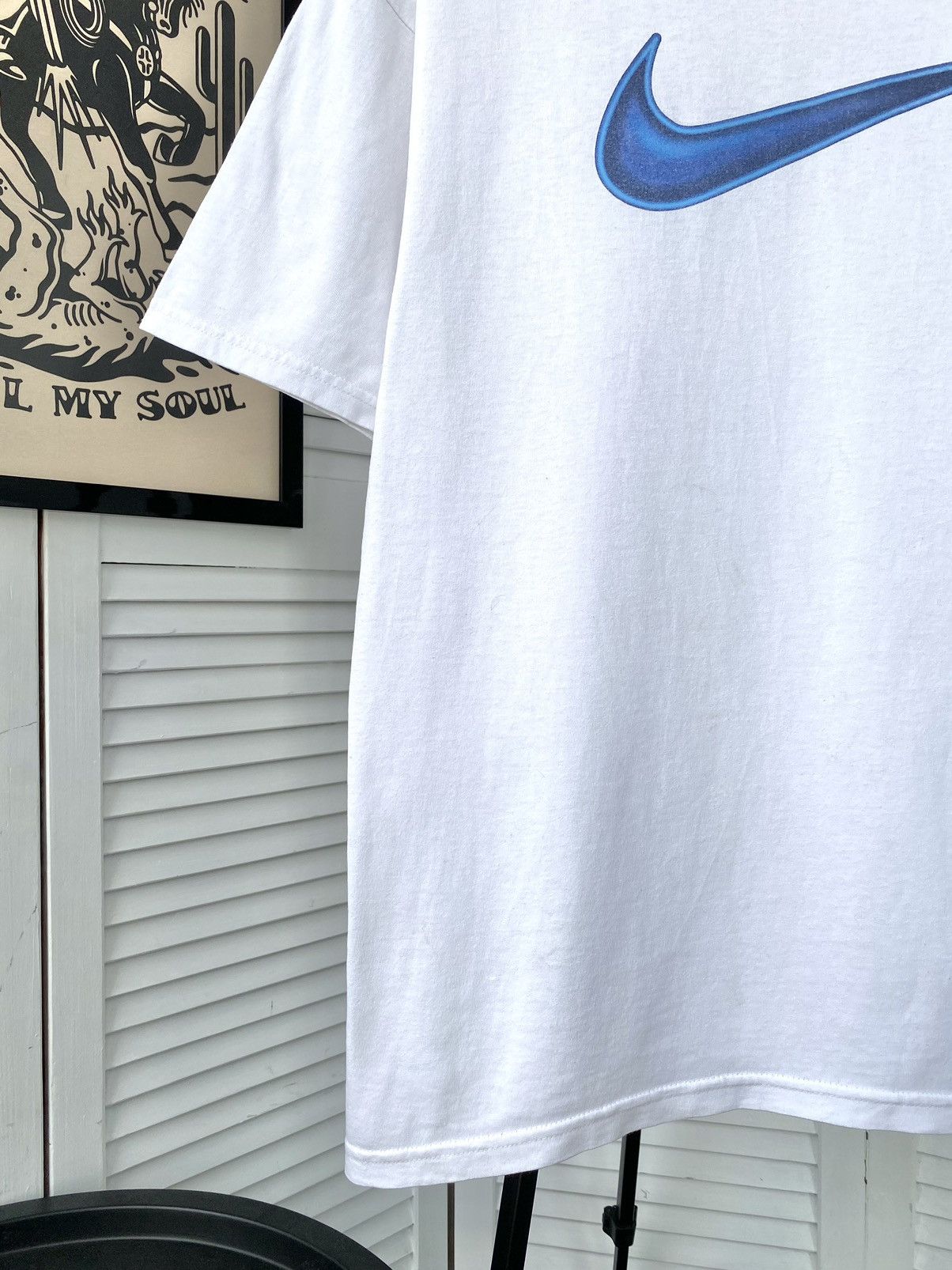 Nike × Vintage Nike Vintage Center Big Swoosh 3D Logo Baggy Tee Shirt Size US L / EU 52-54 / 3 - 4 Thumbnail
