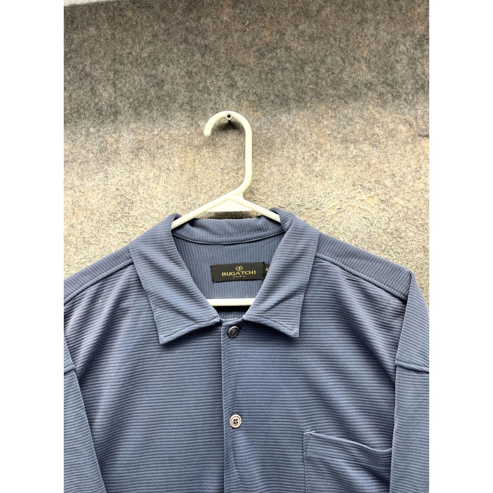 BUGATCHI Bugatchi Shirt Mens 2XL Blue Short Sleeve Button Front Knit Casual Shirt Size US XXL / EU 58 / 5 - 6 Thumbnail