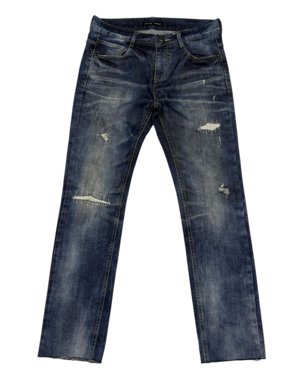 Japanese Brand Vintage After Image Distressed Denim Chrome Hearts Button Size US 32 / EU 48 - 1 Thumbnail