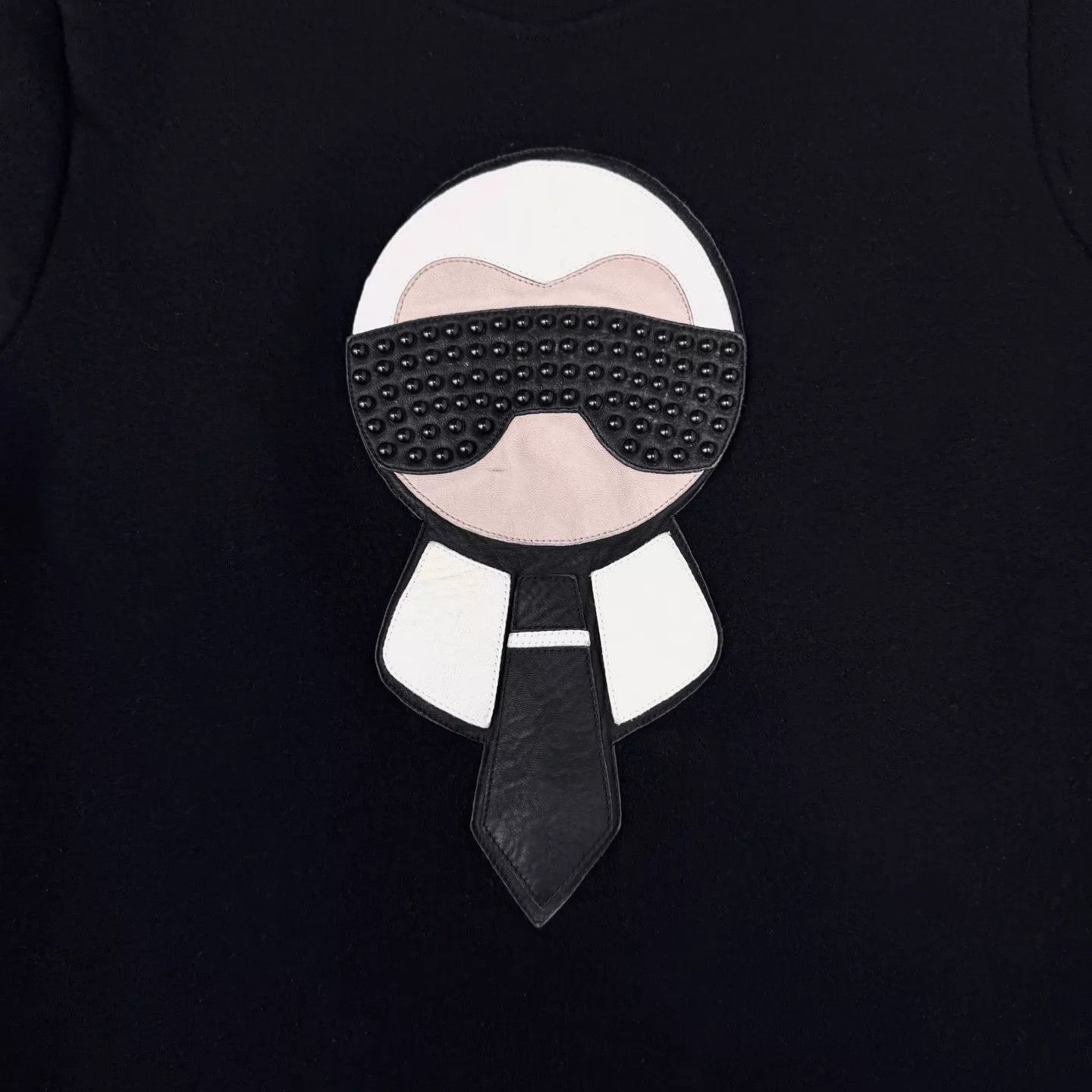 Fendi Fendi Blk Leather Karl Portrait Embroidered Sweatshirt Size US S / EU 44-46 / 1 - 5 Thumbnail
