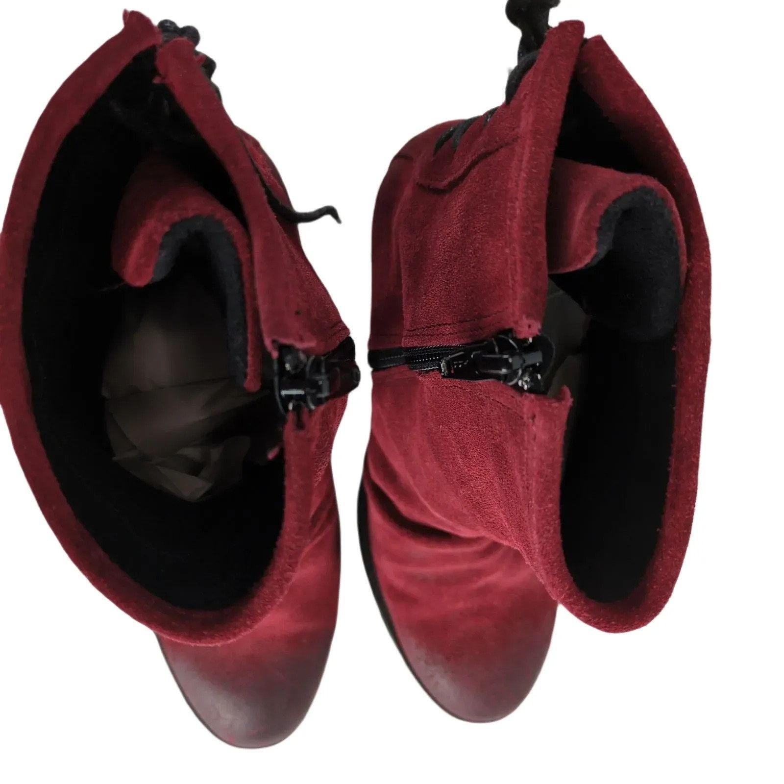 Other UK Bos & Co Barlow Women's 8 Red Suede Ankle Booties Size US 8 / IT 38 - 8 Thumbnail