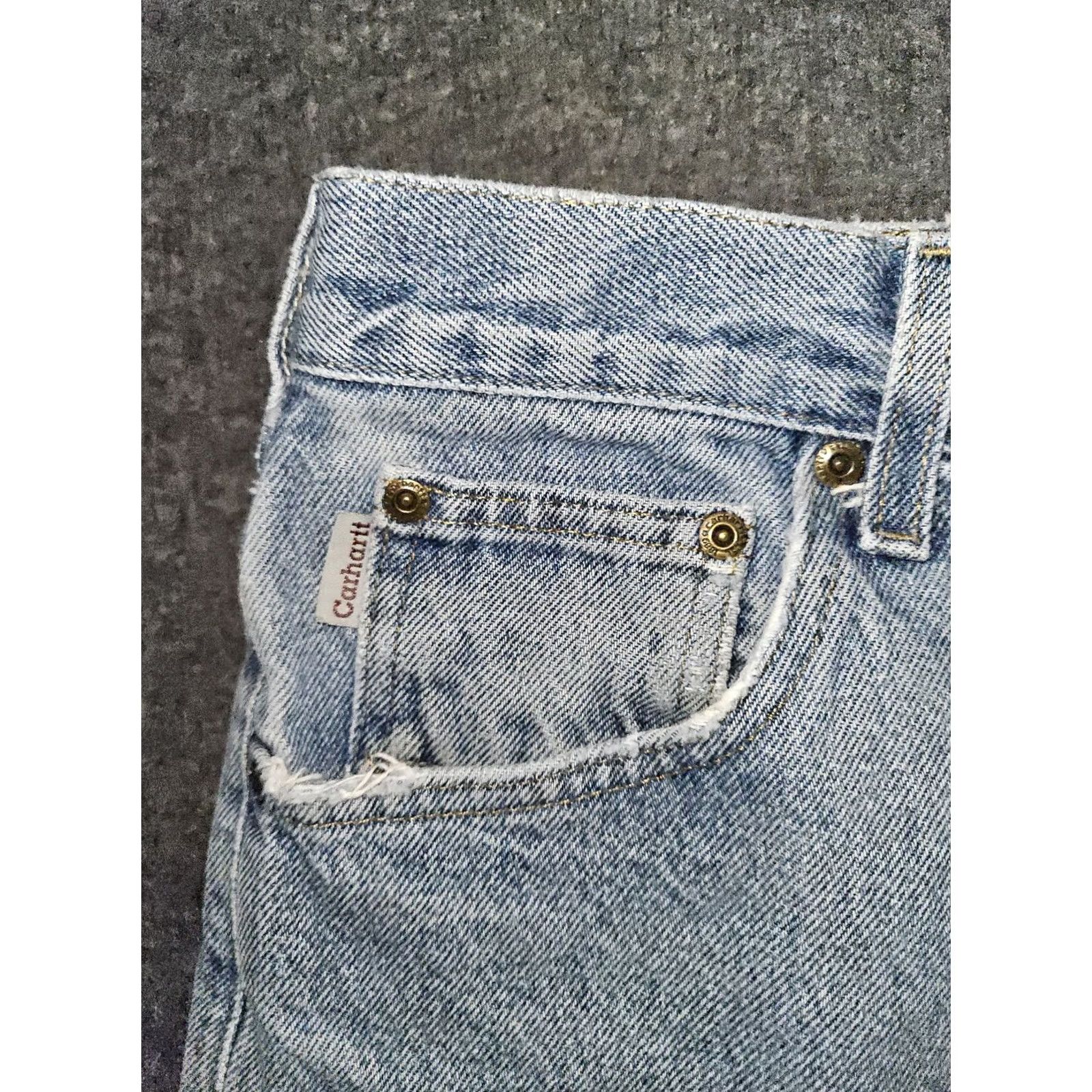 Carhartt Carhartt Jeans Men 40x34 Straight Distressed Blue Denim 90s Logo Workwear Size US 40 / EU 56 - 6 Thumbnail