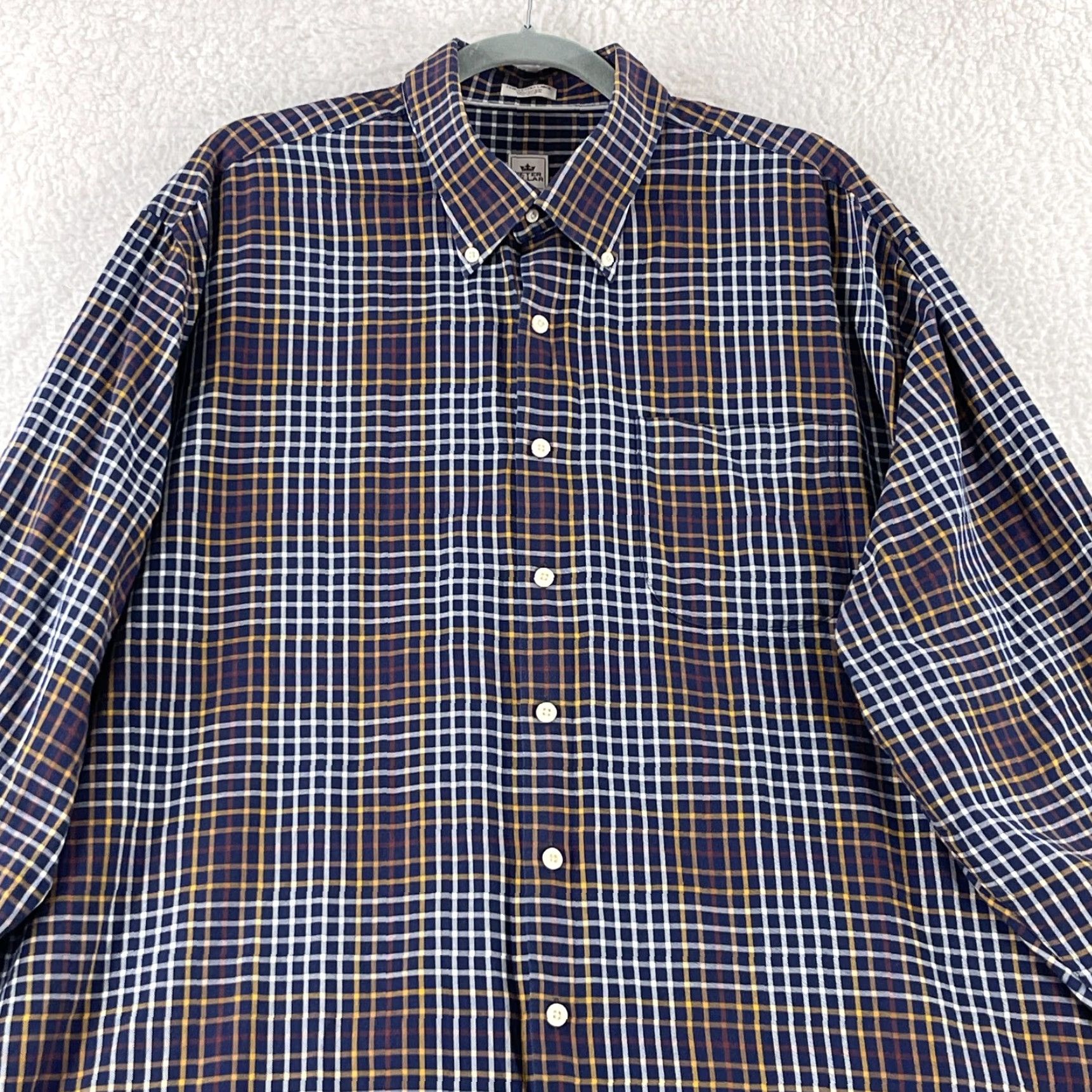 Peter Millar Peter Millar Button-Down Dress Shirt Mens Size XXL Blue Plaid Long Sleeve Cotton Size 48R - 2 Thumbnail