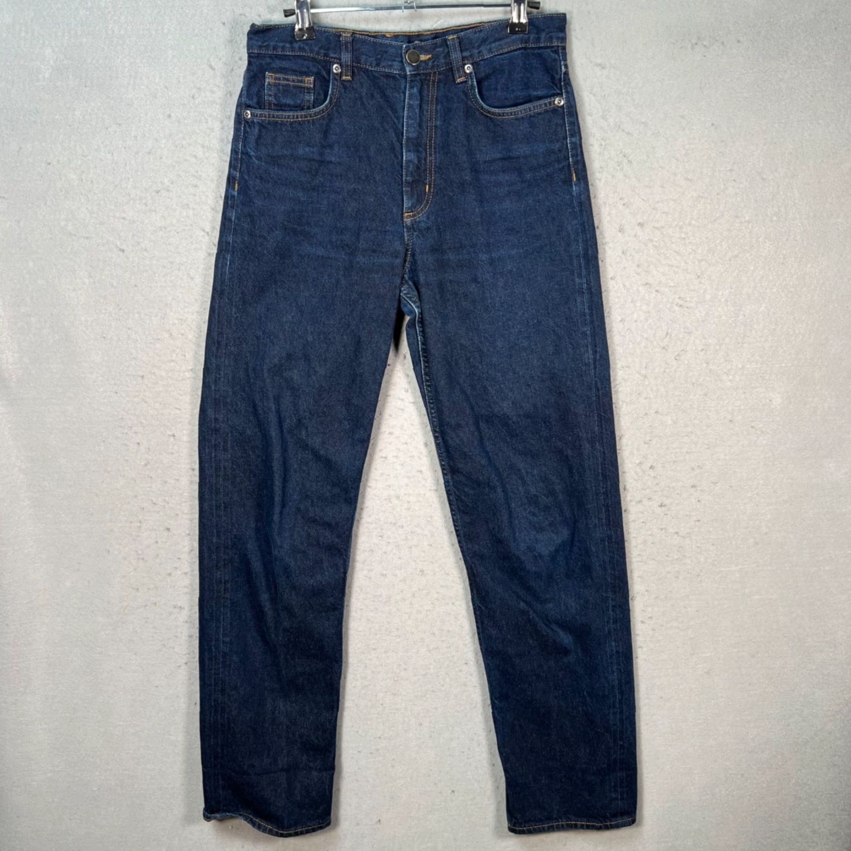 Cos COS Jeans Women 25 Straight Turn Up Denim 5-Pocket 100% Cotton Blue Adult Womens 25 Inseam 31 High Rise Vintage No Size 42" / US 20 - 2 Thumbnail