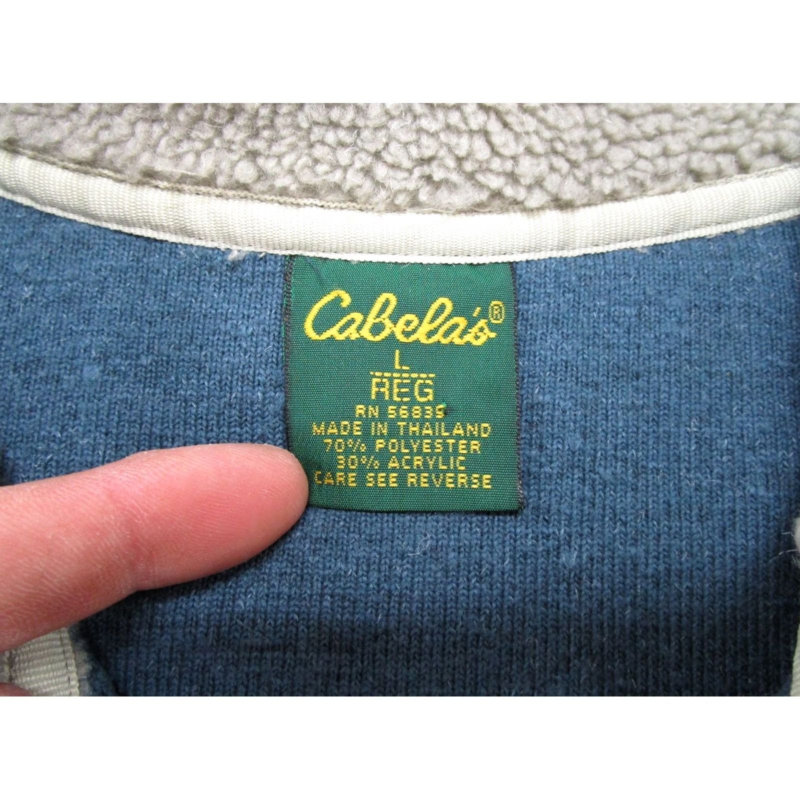 Vintage VINTAGE Cabela's Vest Mens L Blue Fleece Full Zip Up Size US L / EU 52-54 / 3 - 2 Thumbnail
