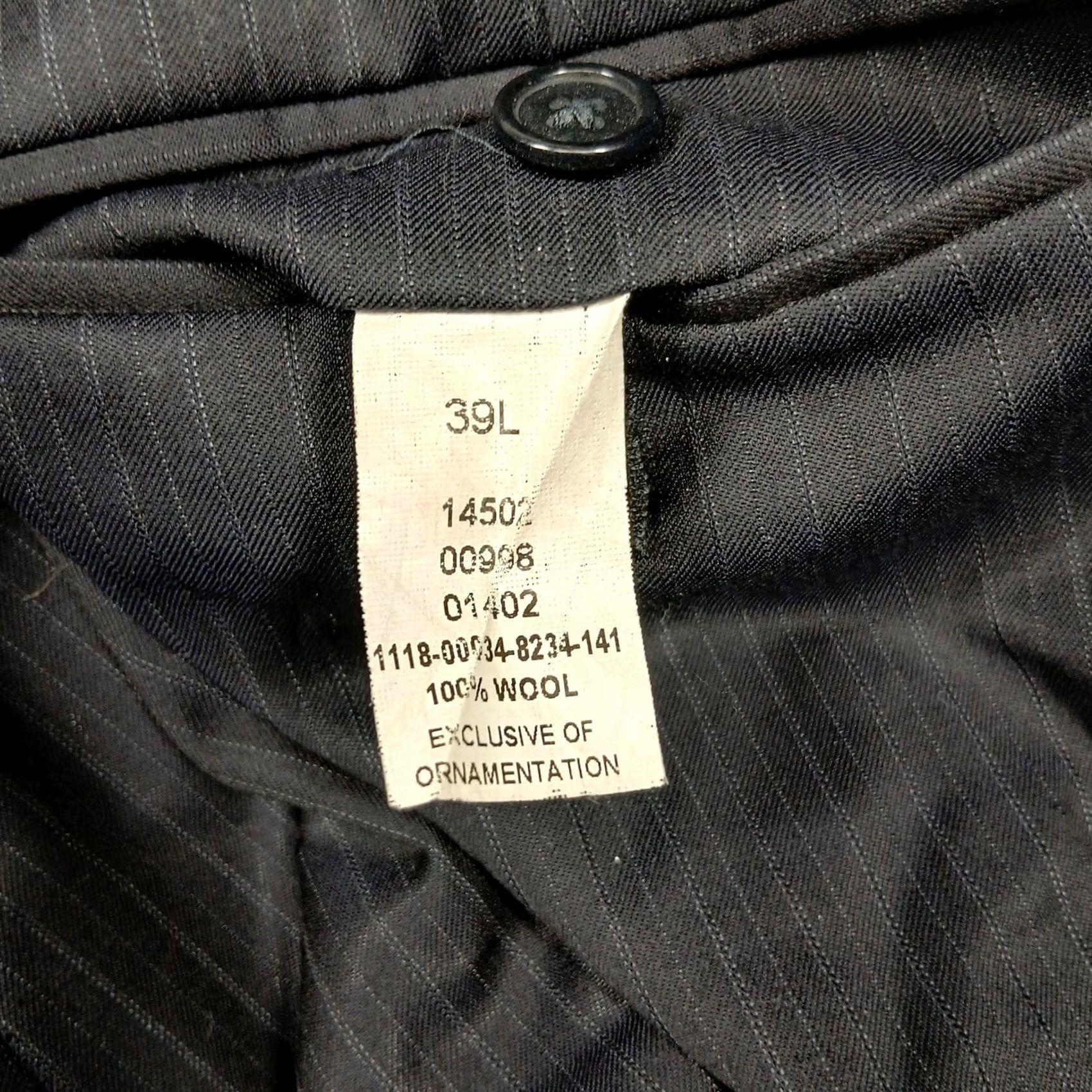Jos. A. Bank Jos. A. Bank Dress Pants Mens 39L Black Gray Pinstripe Wool Pleated Cuffed Classic Research Boost Size US 39 - 4 Thumbnail