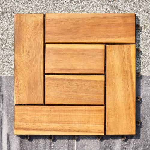 Designer × Homemade (Set of 10) Hanalei Eucalyptus Interlocking Wooden Decktile Size US L / EU 52-54 / 3 - 7 Thumbnail