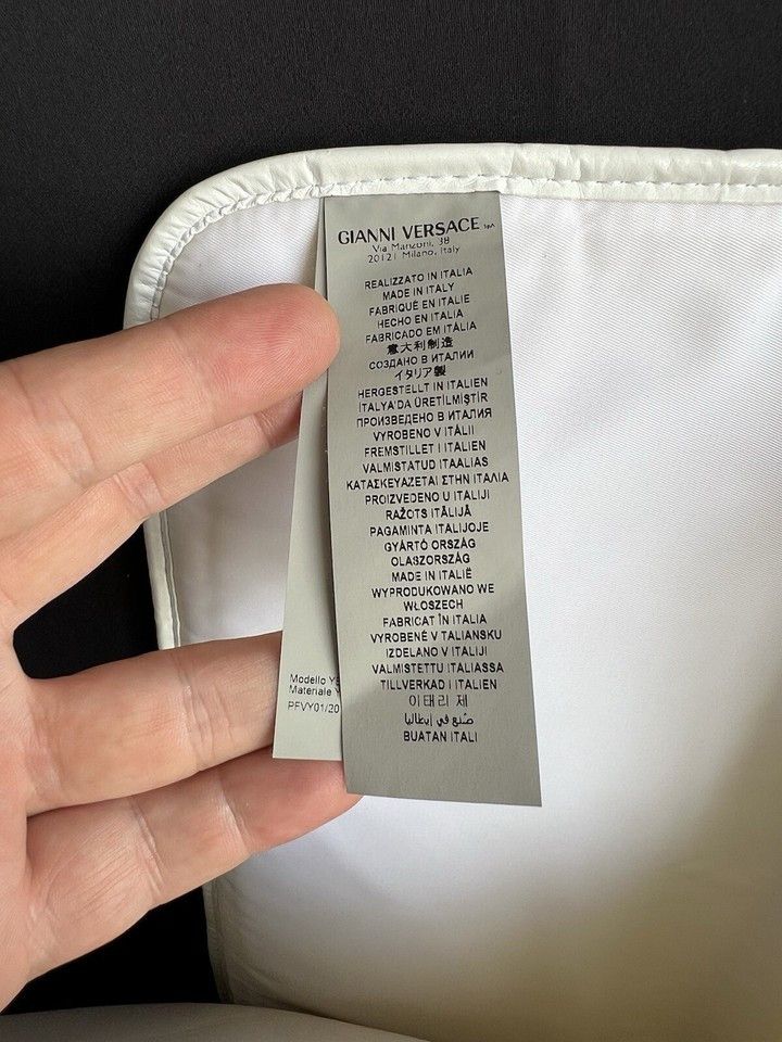 Versace Versace Young Large White Leather/Fabriic Bag Size ONE SIZE - 3 Thumbnail