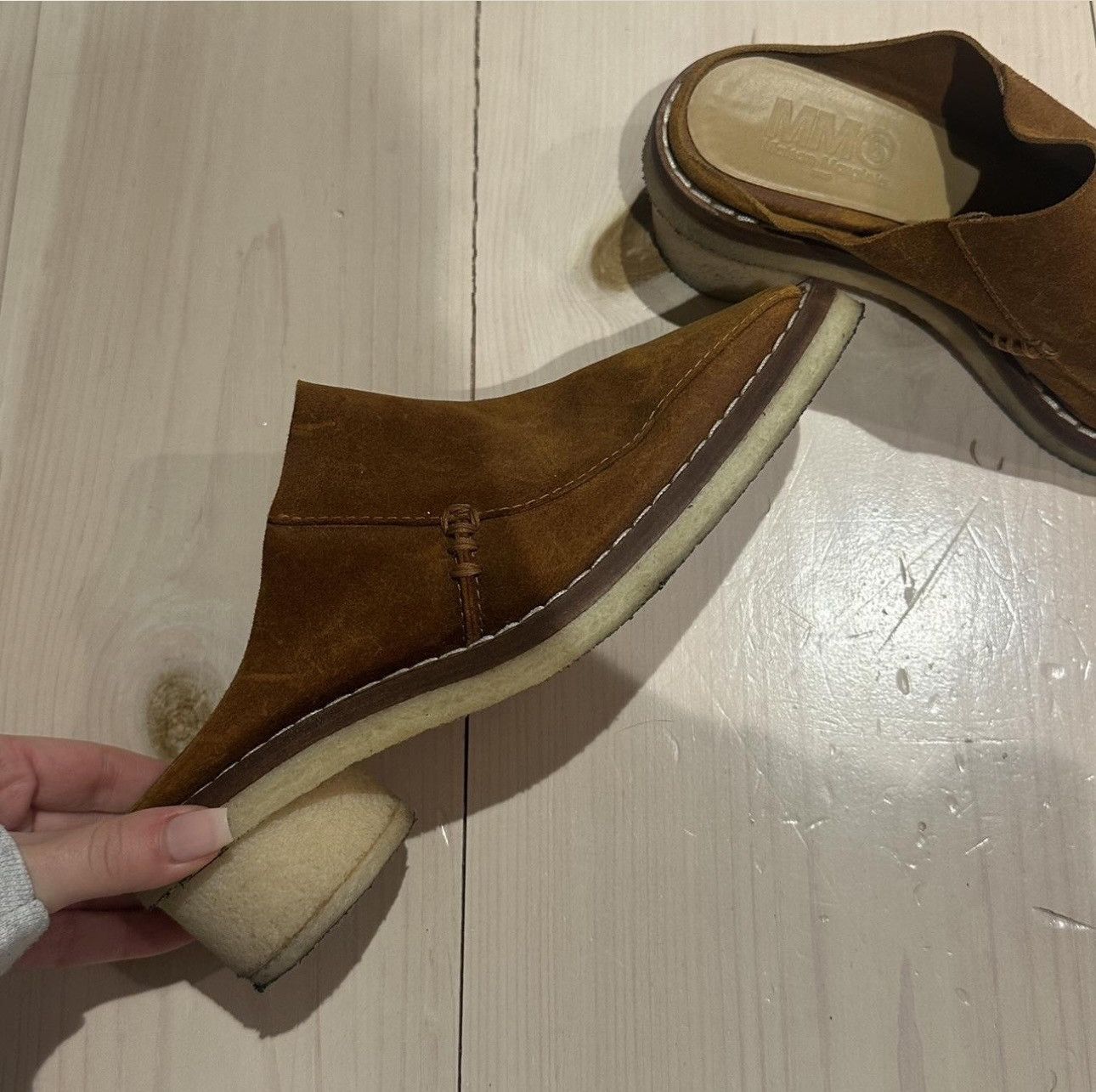 MM6 MM6 Suede Mules Size US 7 / IT 37 - 4 Thumbnail