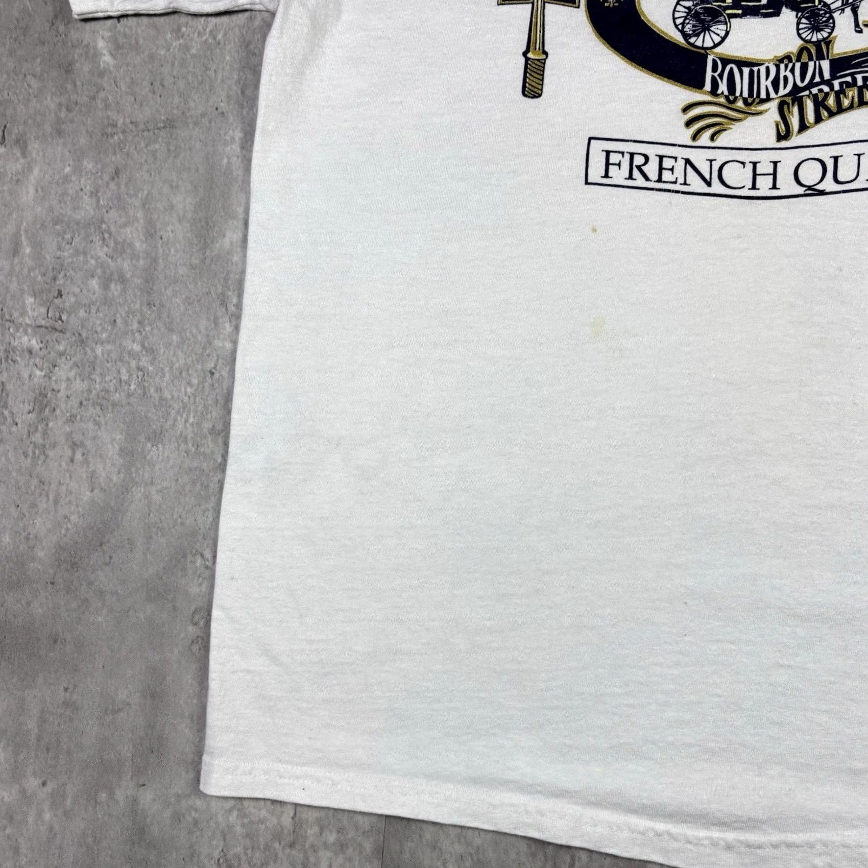 Hanes VINTAGE 90s New Orleans French Quarter Art T Shirt Adult Large White Cotton Hanes T-Shirt Crew Neck Graphic Print 90s Vintage Mens Size US L / EU 52-54 / 3 - 6 Thumbnail