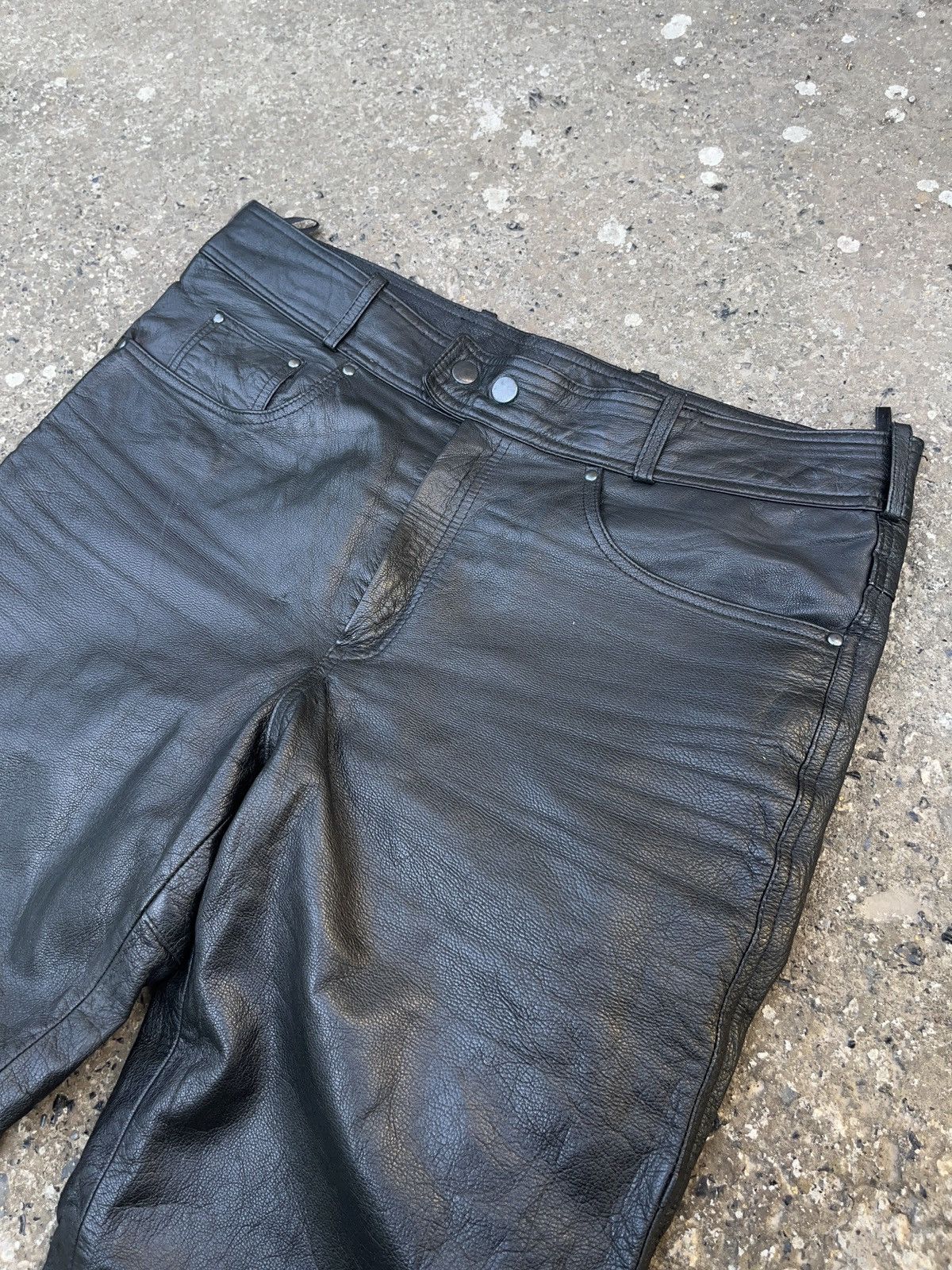 Genuine Leather Vintage Louis Real Leather Pants Kanye West Style Size US 32 / EU 48 - 5 Thumbnail