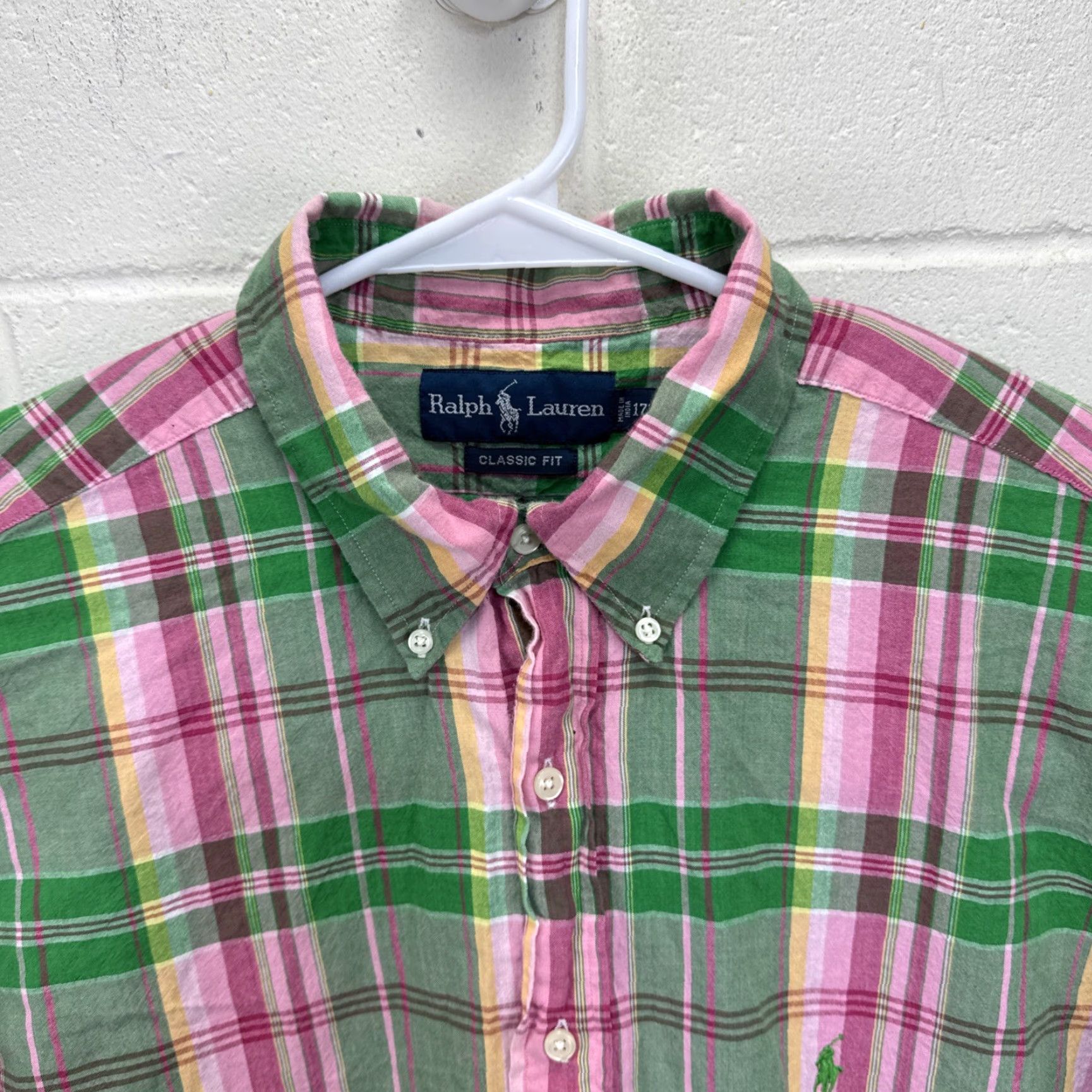 Ralph Lauren Polo Ralph Lauren Shirt Mens XL Classic Fit Plaid Long Sleeve Button-Down Multicolor Logo 17 1/2 Regular Button-Up Everyday Classic Mens Size US XL / EU 56 / 4 - 3 Thumbnail