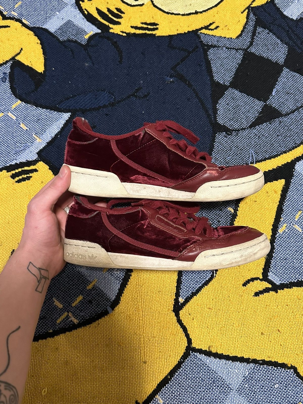 Adidas Vintage Adidas Red Velvet Skate Shoes Size US 7.5 / EU 40-41 - 3 Thumbnail