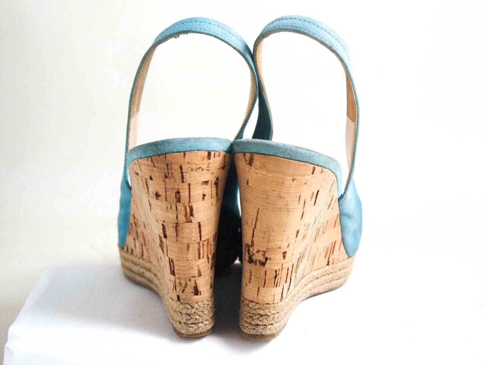 Prada Prada Wedge Sandals Blue Suede Womens US 7 EU 37 Size US 7 / IT 37 - 6 Thumbnail