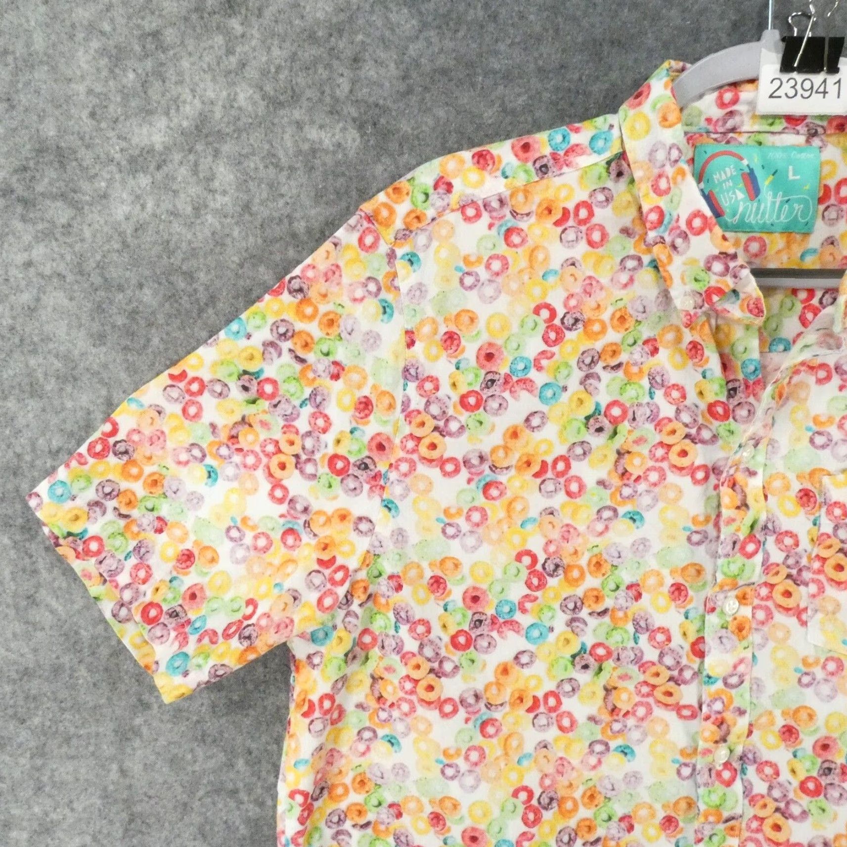 Chubbies Chubbies The Nutter Shirt Mens Large Short Sleeve Button Up Fruit Loop Multicolor Cotton Button-Down Pockets Mens Size US L / EU 52-54 / 3 - 3 Thumbnail
