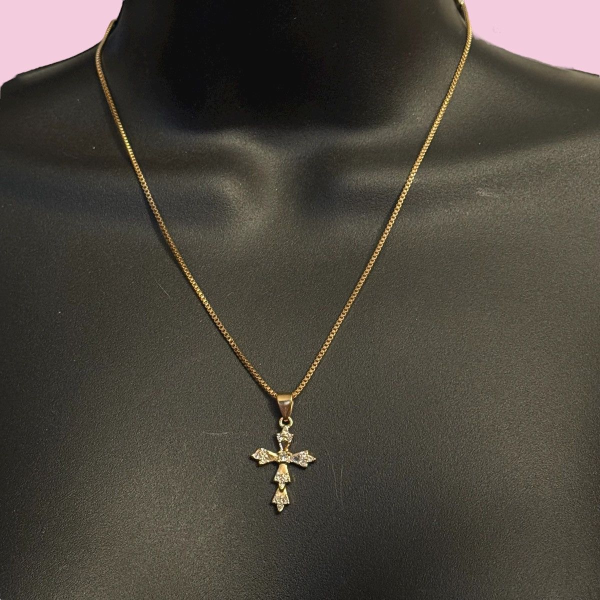 Other Gold tone rhinestone cross pendant necklace Size ONE SIZE - 1 Thumbnail