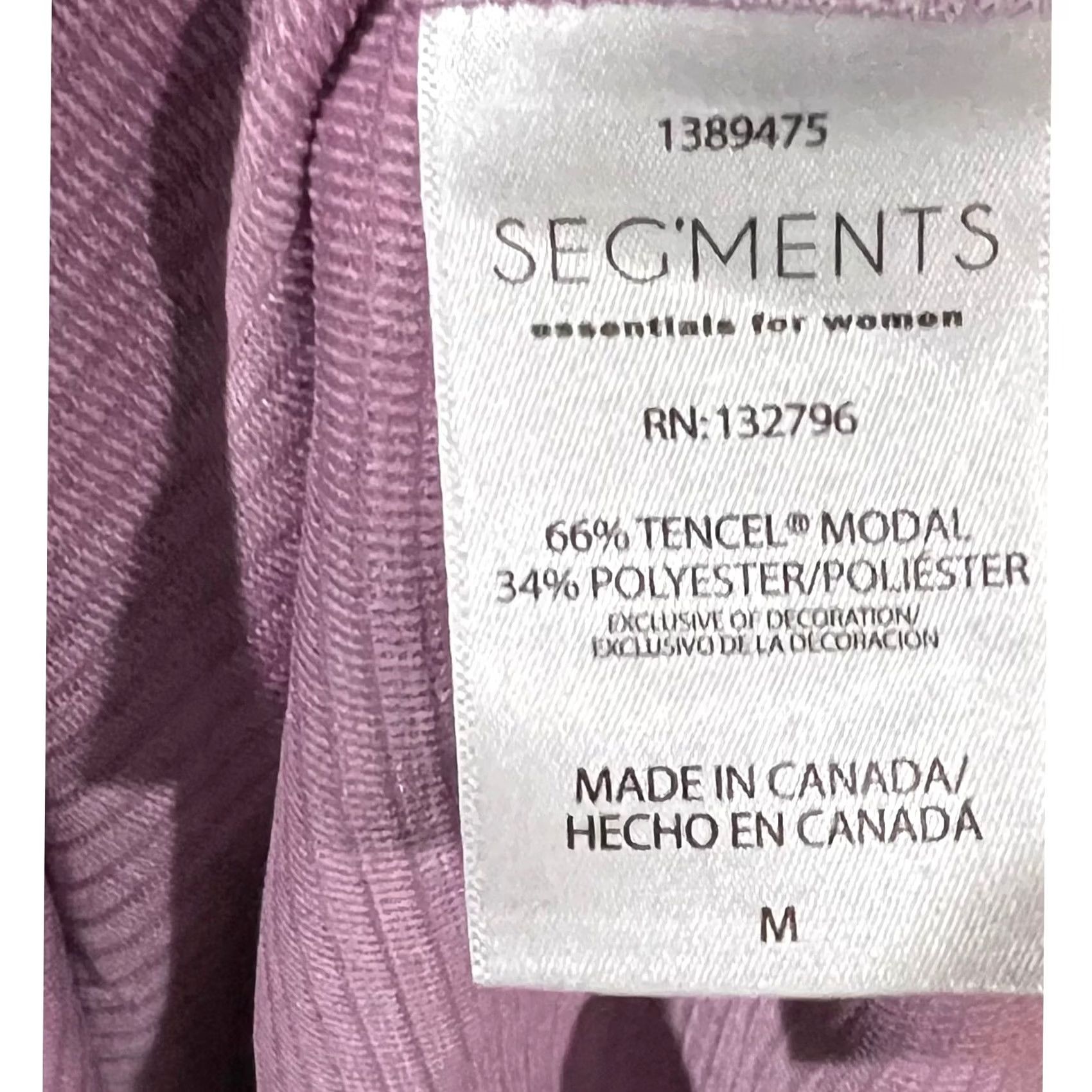 Essentials VINTAGE Seg’ments Essentials Women’s Purple Shirt Long Sleeve V-Neck Sz M Size M / US 6-8 / IT 42-44 - 8 Thumbnail