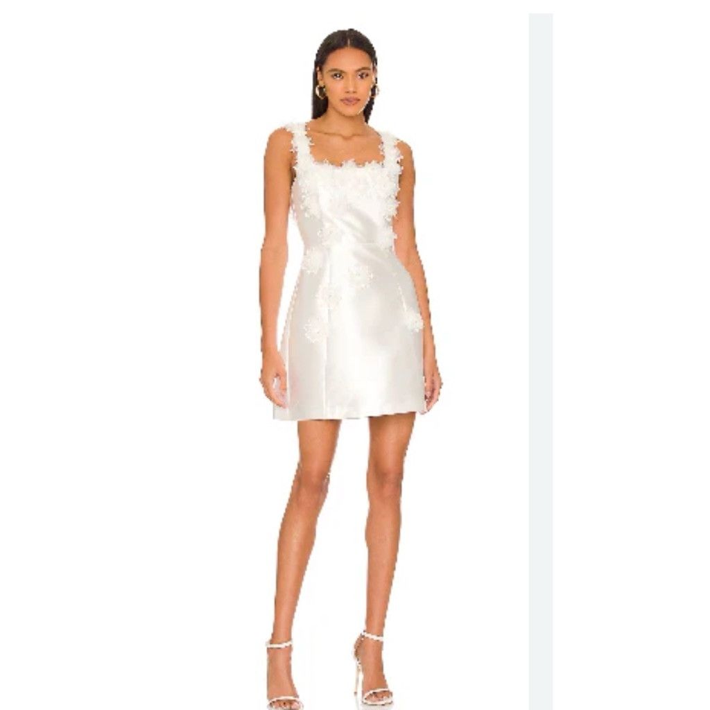 Designer NWOT ELLIATT White Floral Appliqué Mini Dress – Size S Size S / US 4 / IT 40 - 4 Thumbnail