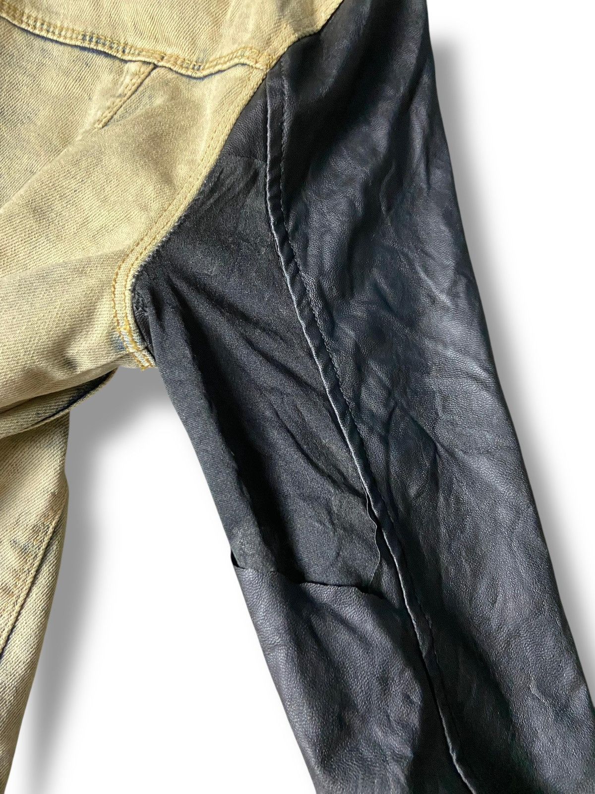 Zara Zara Man Couture Denim Jacket with Leather Sleeve (156) Size US M / EU 48-50 / 2 - 7 Thumbnail