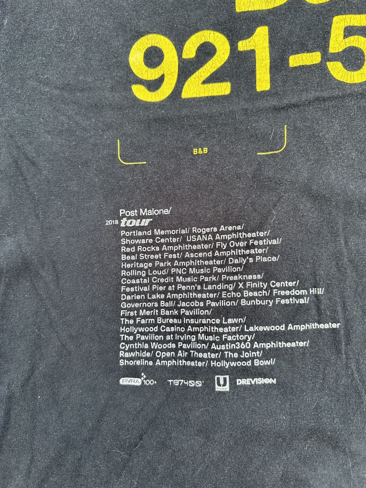 Japanese Brand Post Malone Posty Co 2018 Tour Tee Black B&B L Size US L / EU 52-54 / 3 - 13 Thumbnail