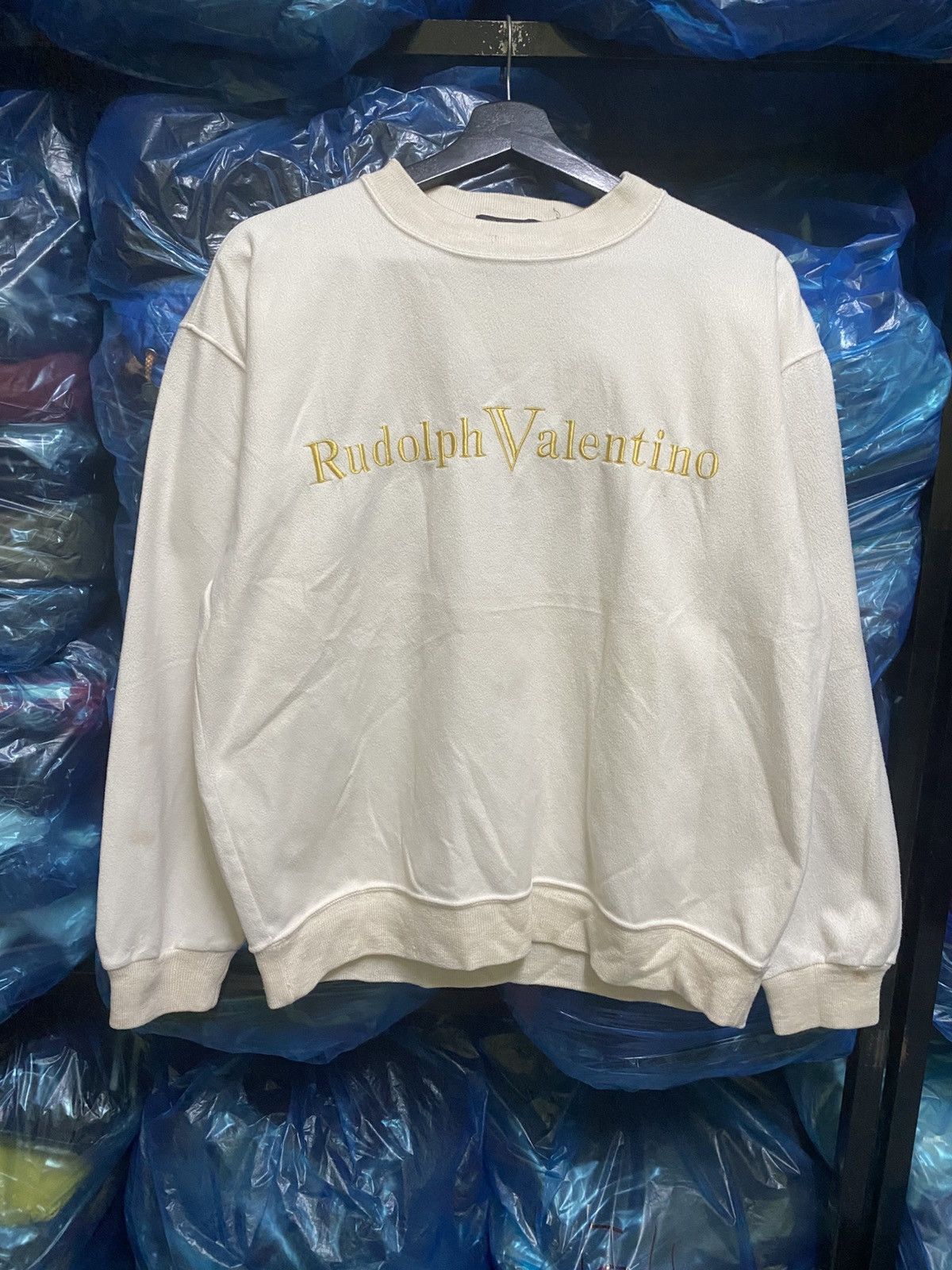 Other Vintage Rudolph Valentino Sweatshirt Cream Minimalist Logo Size US M / EU 48-50 / 2 - 1 Thumbnail