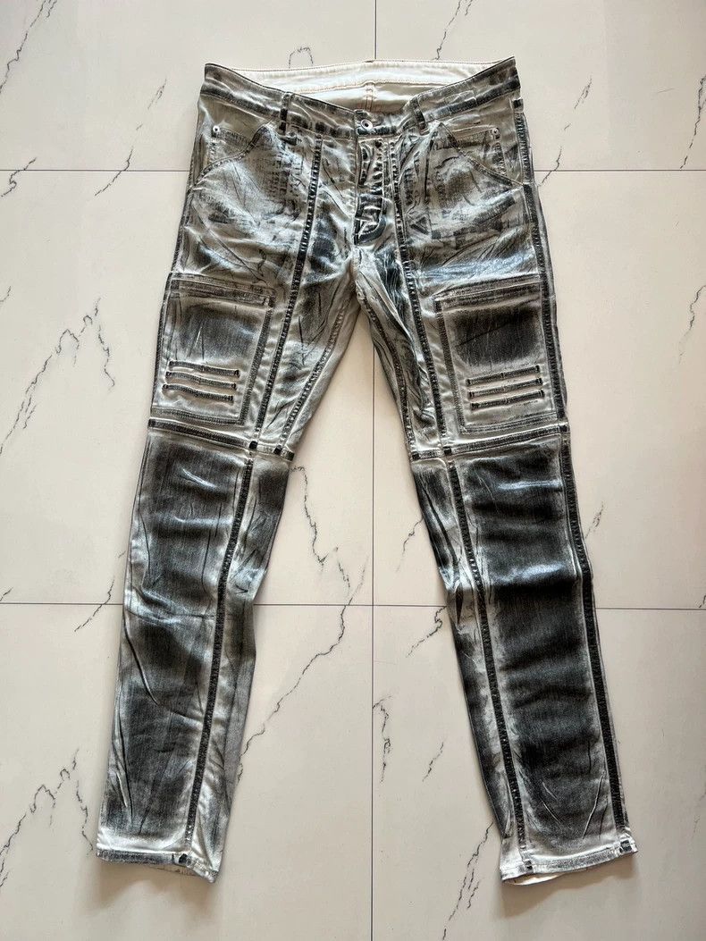 Rick Owens DRKSHDW White Waxed Pants