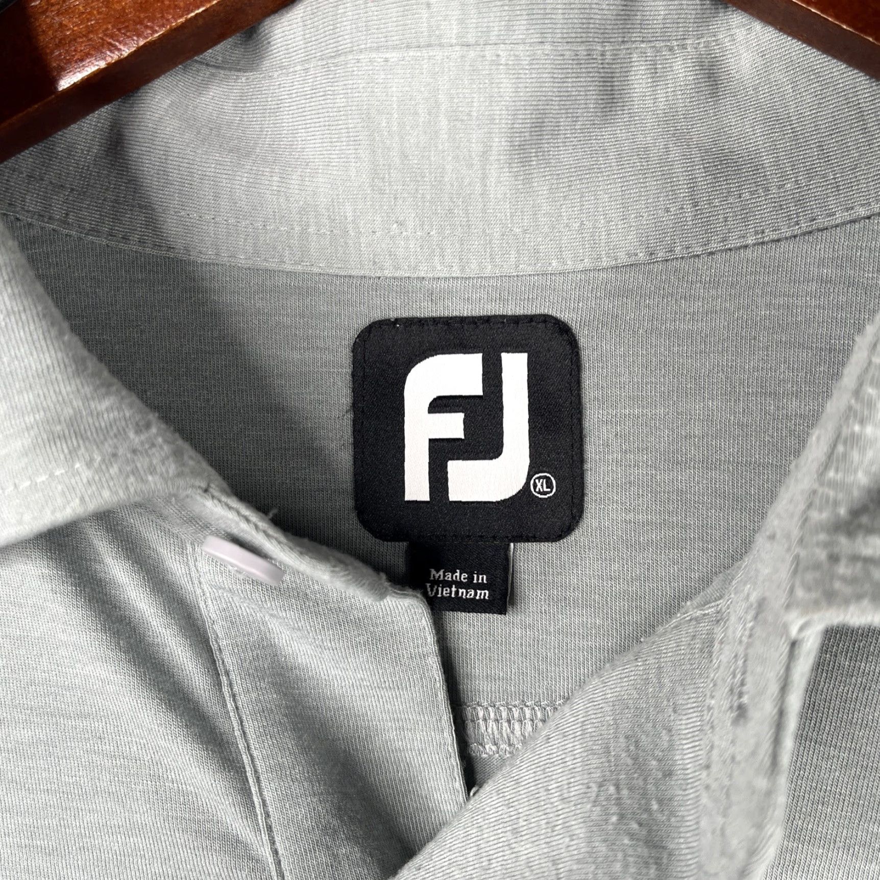 Footjoy FootJoy Polo Shirt Mens XL Golf Performance Button Pocket Stretch Grey Heather Solid Short Sleeve Size US XL / EU 56 / 4 - 6 Thumbnail