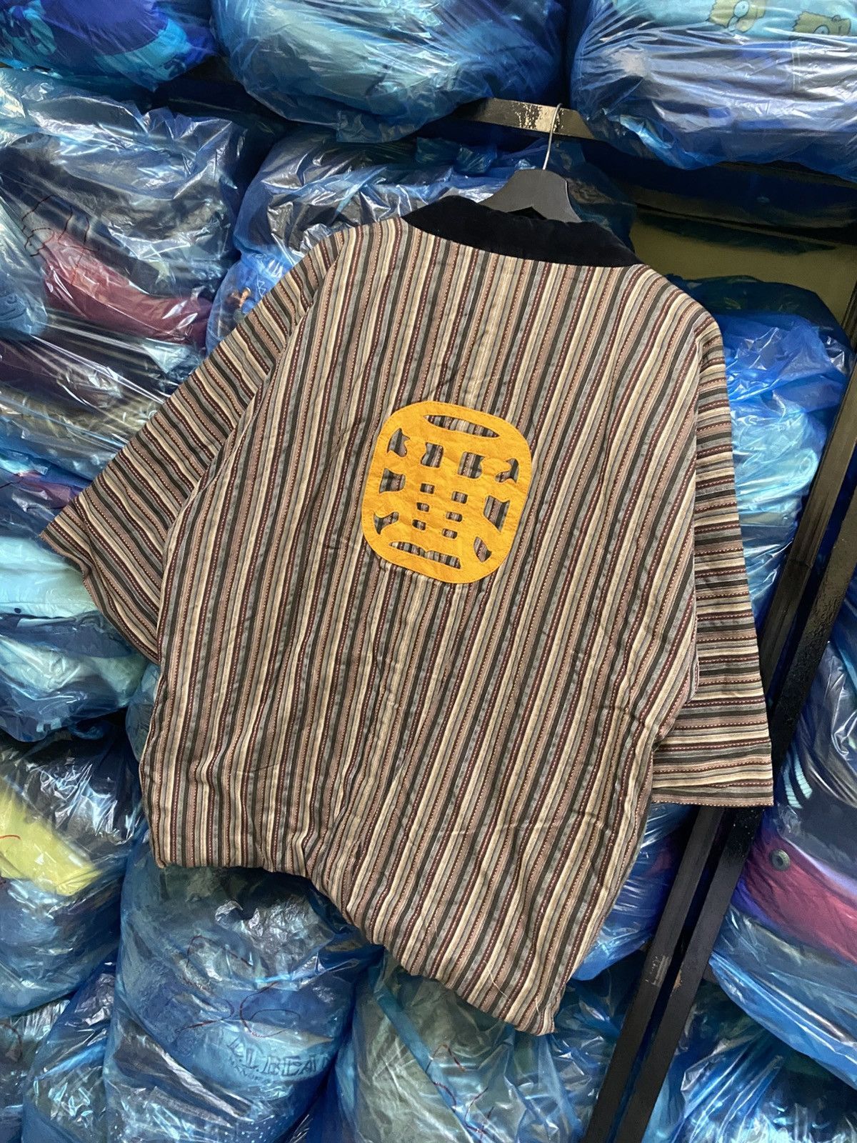 Japanese Brand VINTAGE 90S HANTEN KIMONO PATCHWORK STRIPE JACKET Size US M / EU 48-50 / 2 - 5 Thumbnail