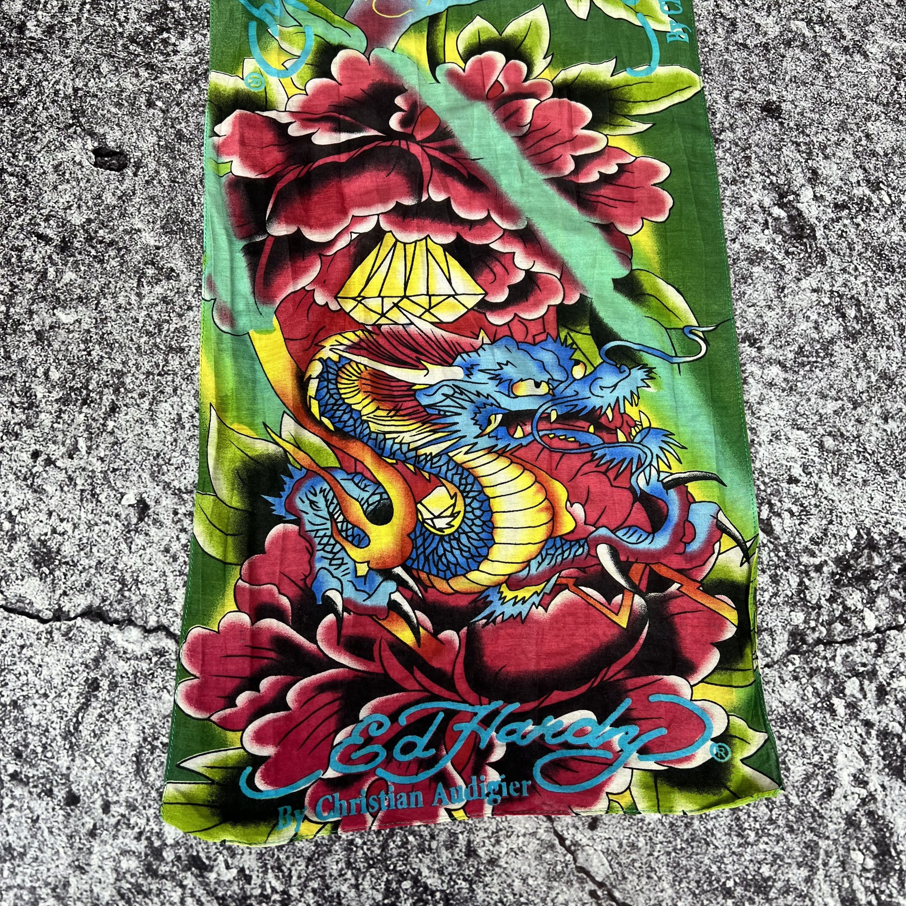 Christian Audigier Ed Hardy by Christian Audigier Skarf Silk Big Logo 210x30 cm Size ONE SIZE - 5 Thumbnail