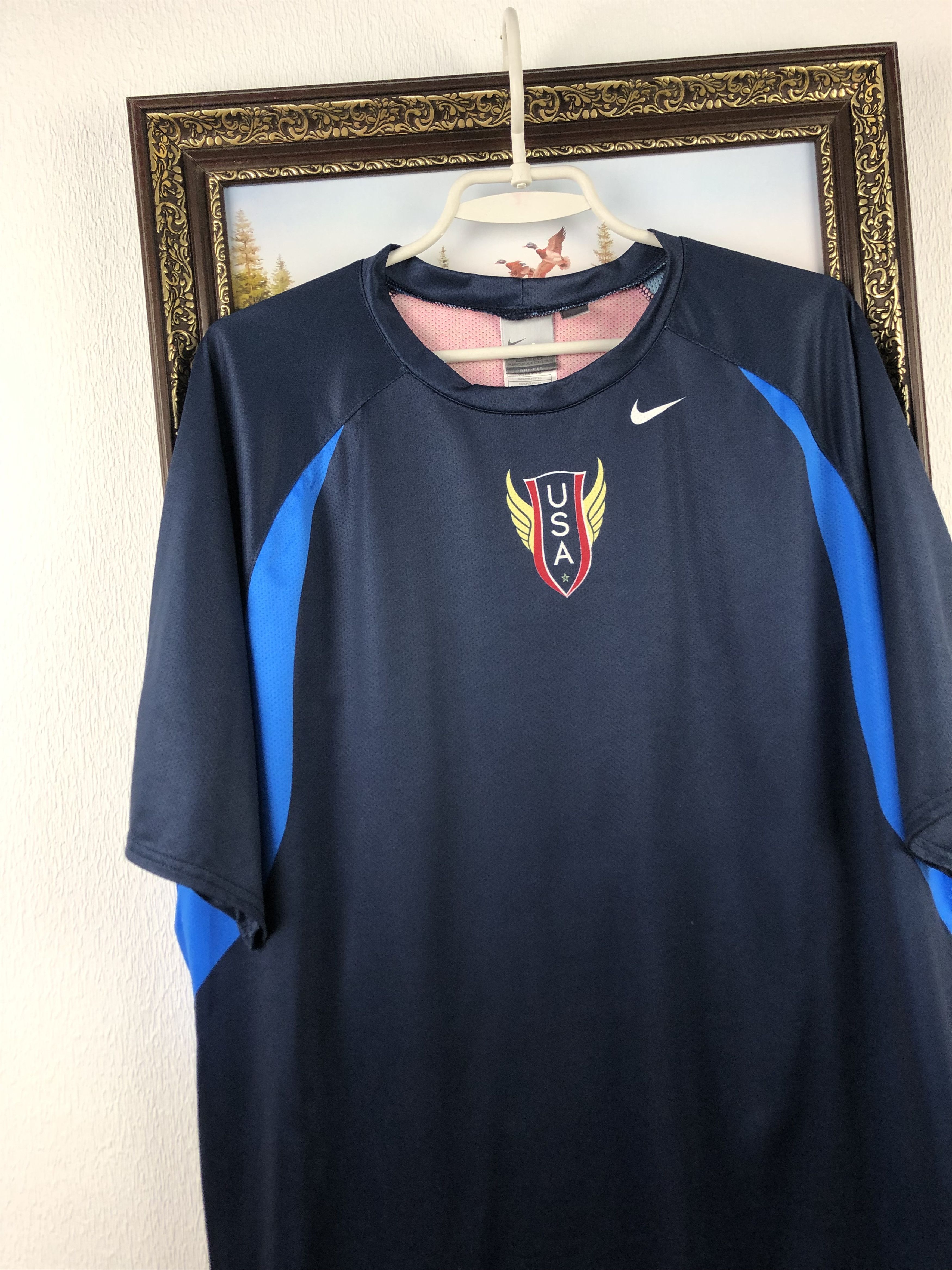 Nike USA Track Field Shirt Running Sprint Jersey USATF Olympic Size US XL / EU 56 / 4 - 3 Thumbnail