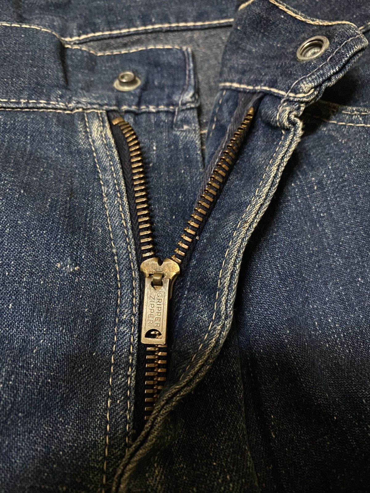 Original Montgomery Vintage 50s Montgomery 101 Power House Disstressed Jeans Size US 27 - 9 Thumbnail