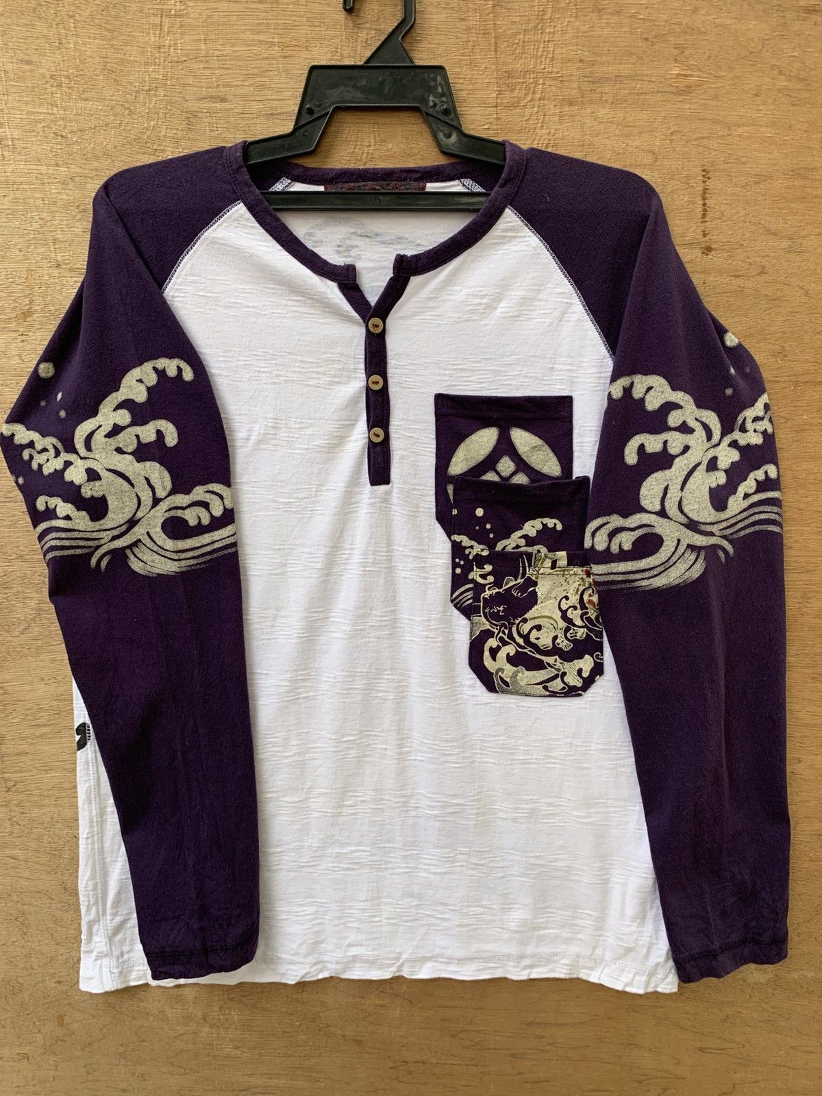Art Comes First Samurai Riding Koi Fish Three Pocket Sukajan T Shirt Size US M / EU 48-50 / 2 - 14 Thumbnail