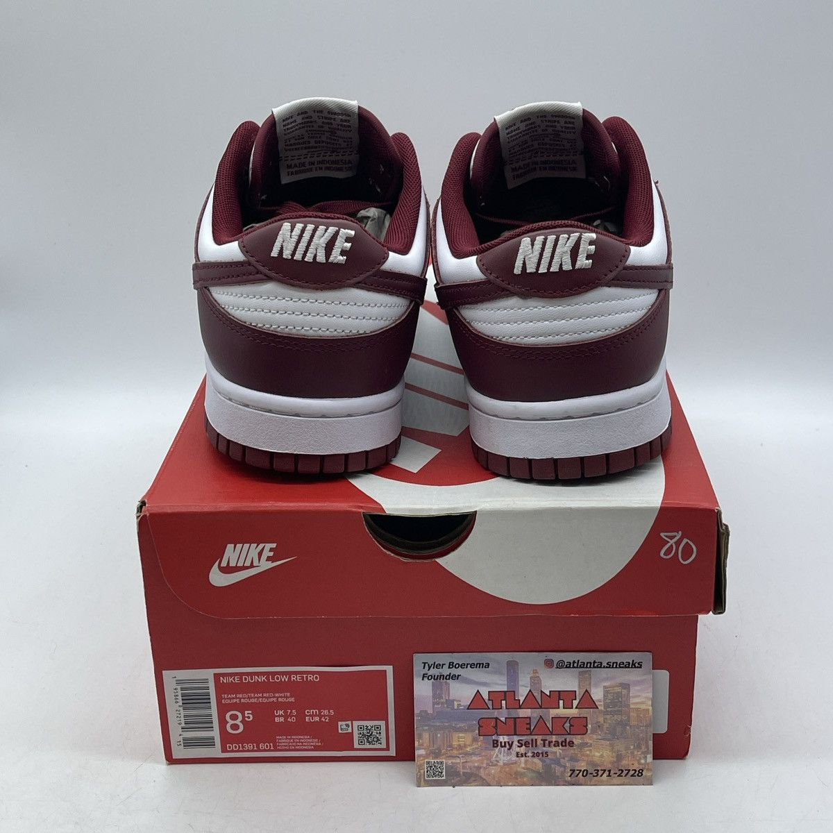 Nike Dunk low team red Size US 8.5 / EU 41-42 - 3 Thumbnail
