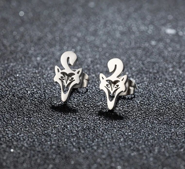 Jewelry Funny Fox Mini Stud Earrings Charm Earring Gift Size ONE SIZE - 1 Thumbnail