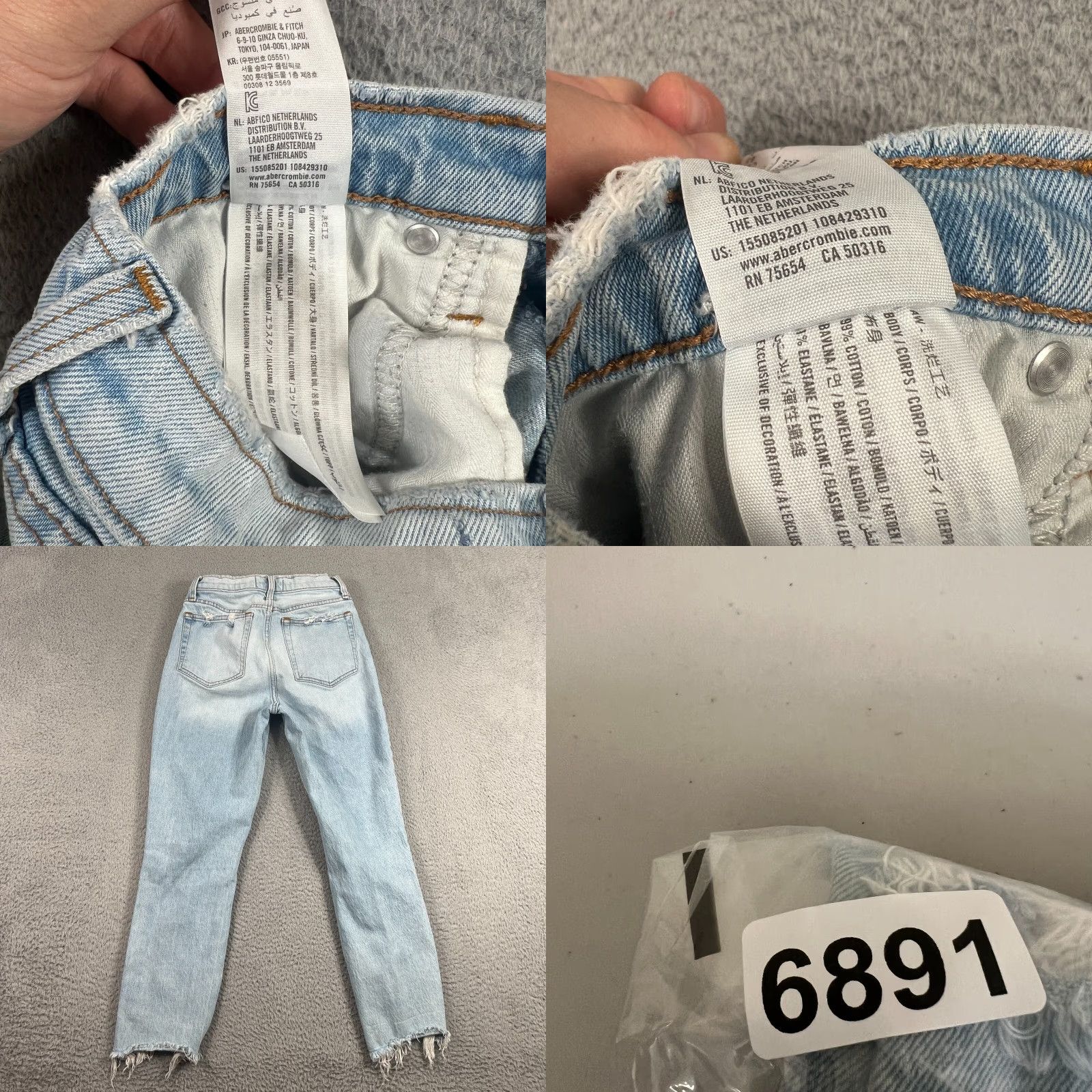 Abercrombie & Fitch Abercrombie & Fitch Mom Jeans Womens Size 2/26 Blue Denim Distressed High Rise Size 26" / US 2 / IT 38 - 8 Thumbnail